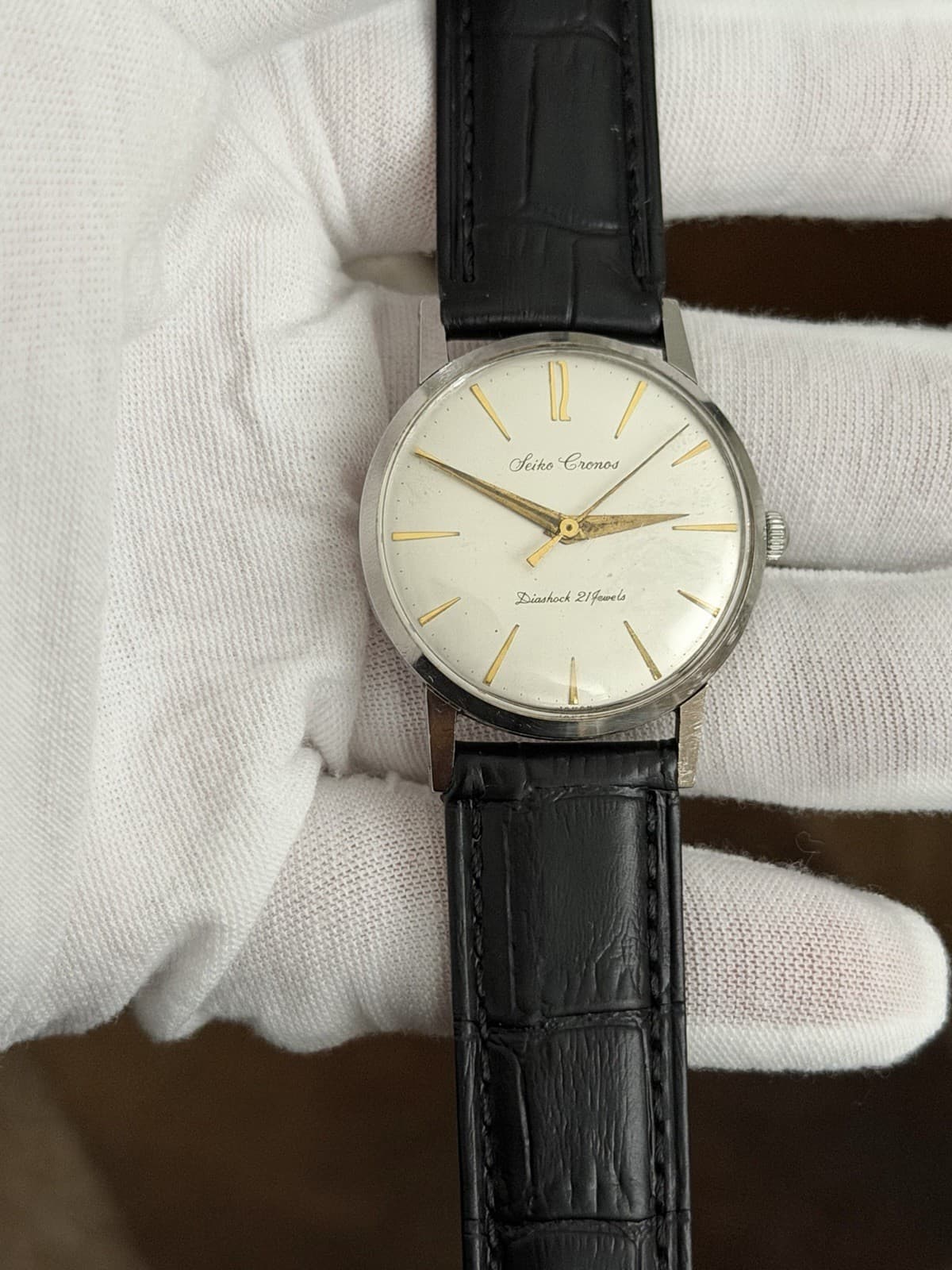 Rare Vintage Seiko Cronos 14036 Seikoshoa 21J Men’s Classic Dress Watch JDM 50s