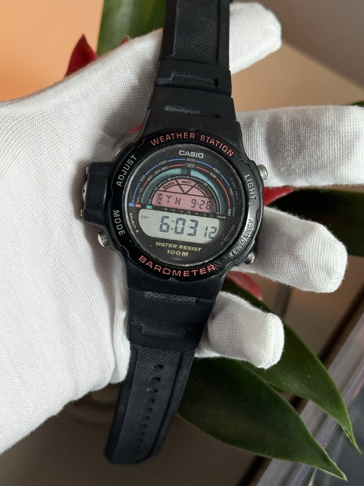 Rare Vintage Casio Weather Station Barometer BM-500W Men’s Digital Sports Watch - Image 1