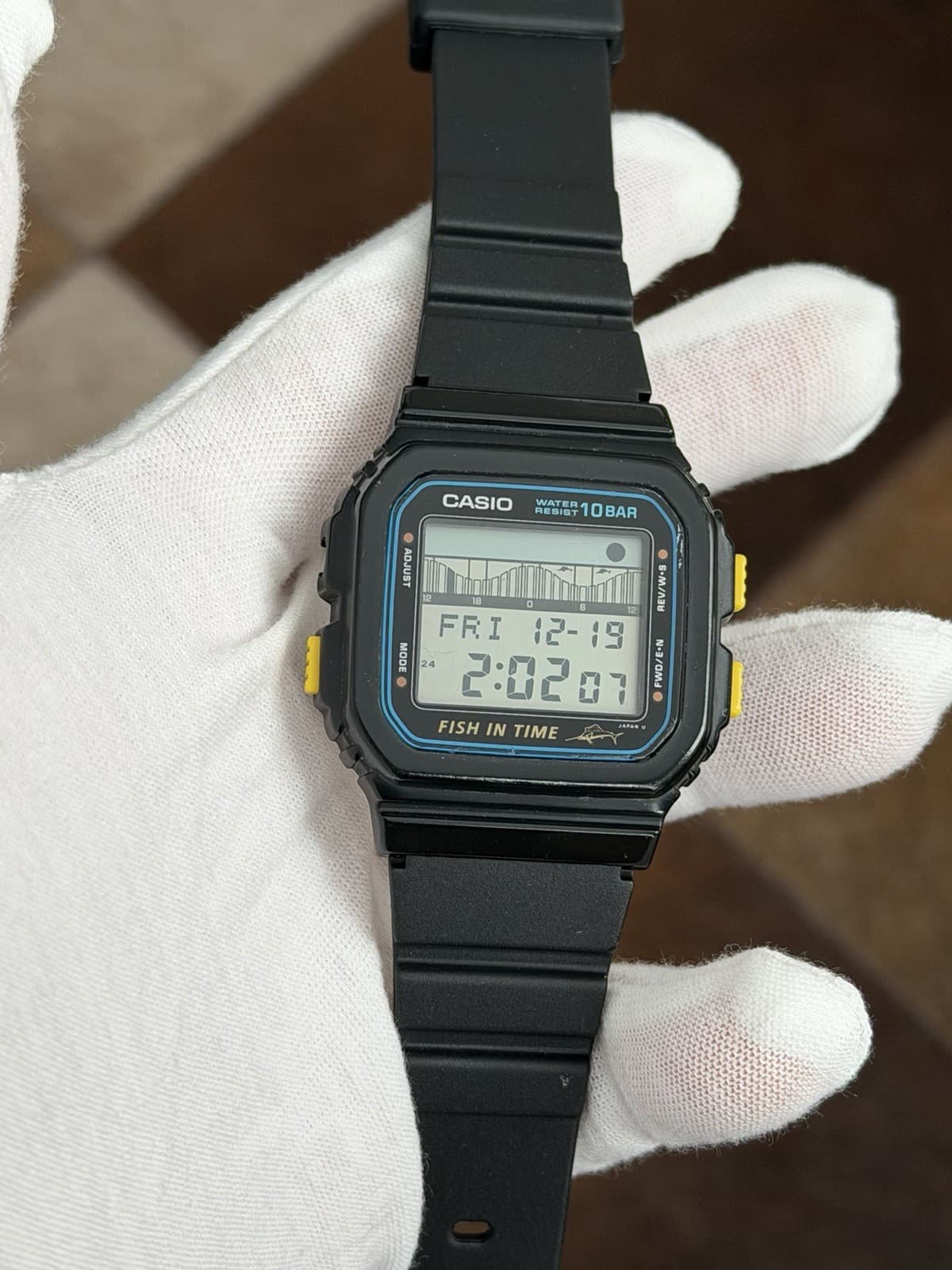Rare Vintage Casio Fish In Time FT-100W Men’s Digital Sports Watch JDM 1980s - Image 1