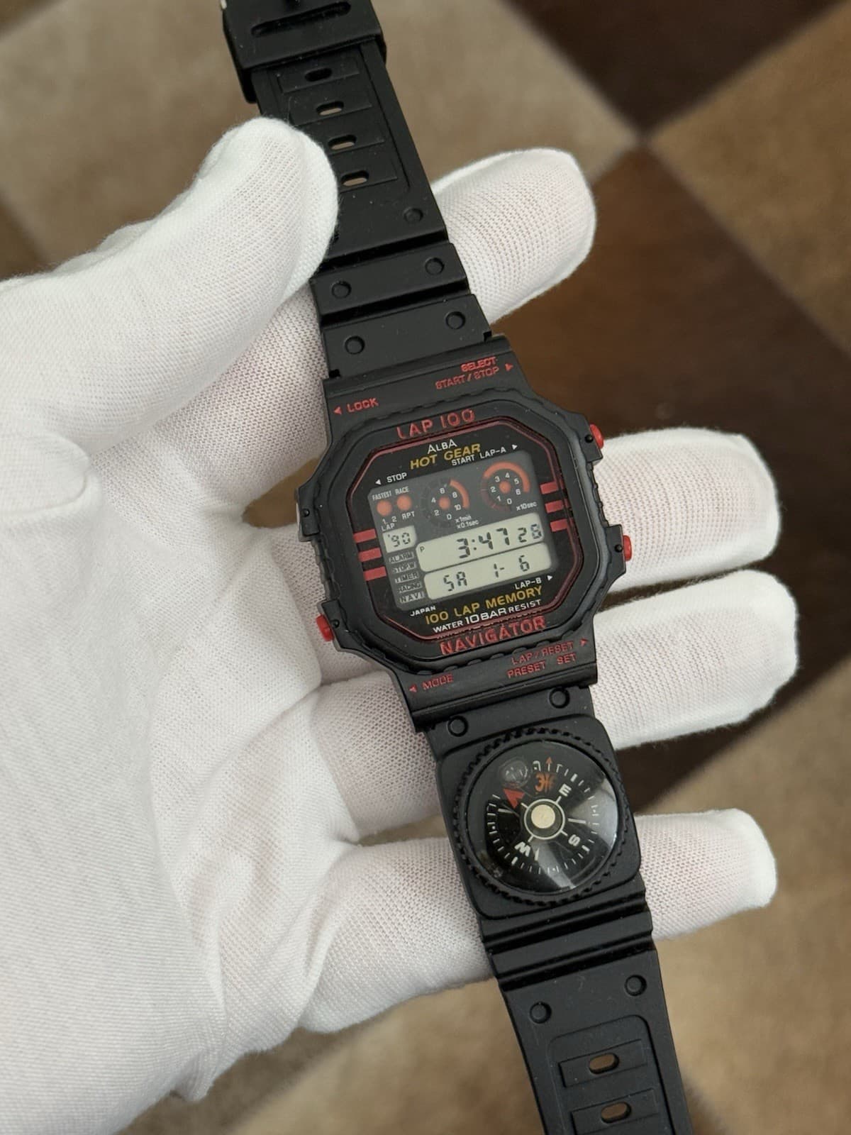 Rare Vintage Seiko Alba Hot Gear W358-4A00 Men’s Digital Sports Watch JDM 1980s - Image 1