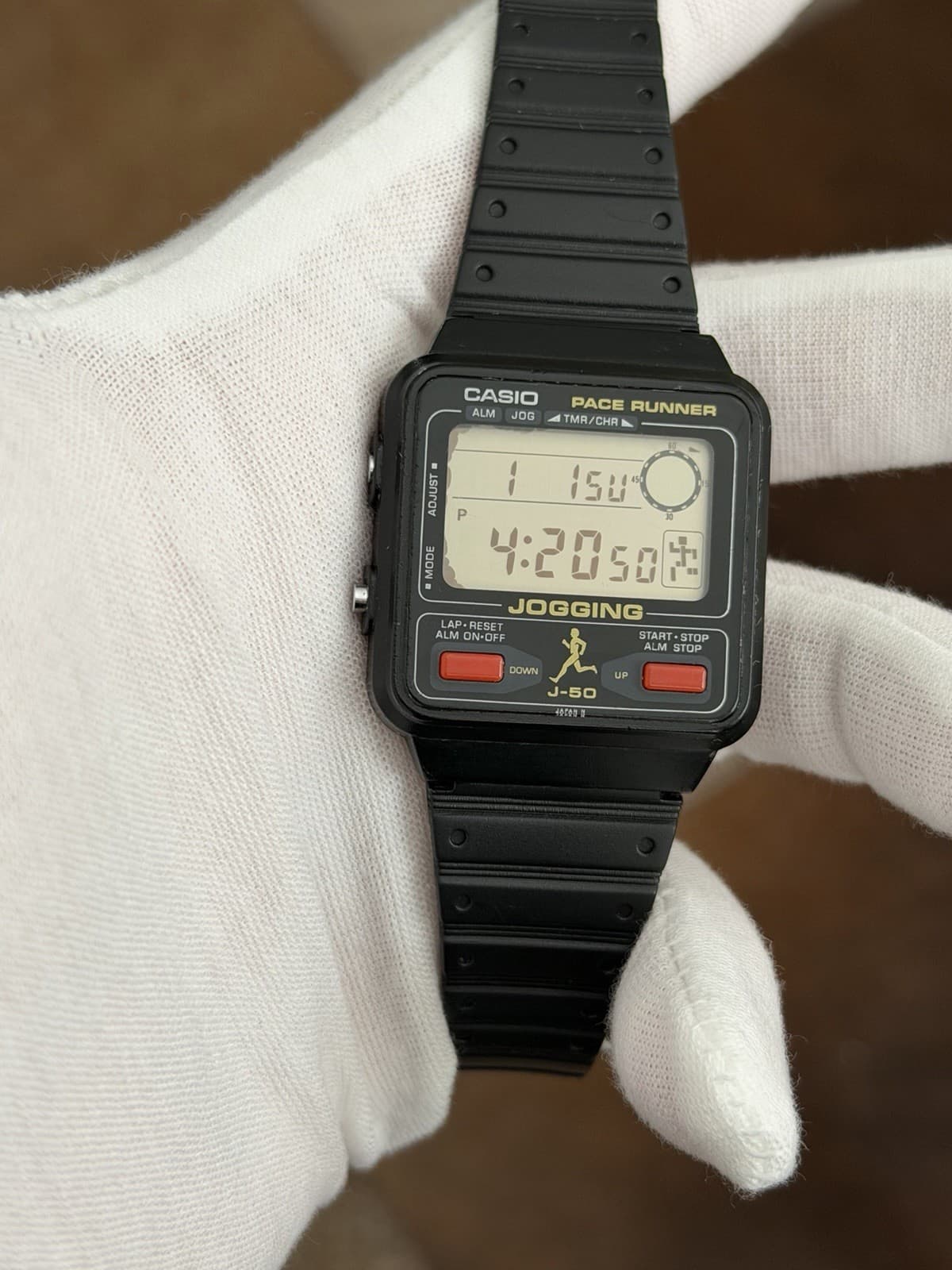 Rare Vintage Casio J-50 Jogging Pace Runner Men’s Digital Sports Watch JDM 1980s - Image 1