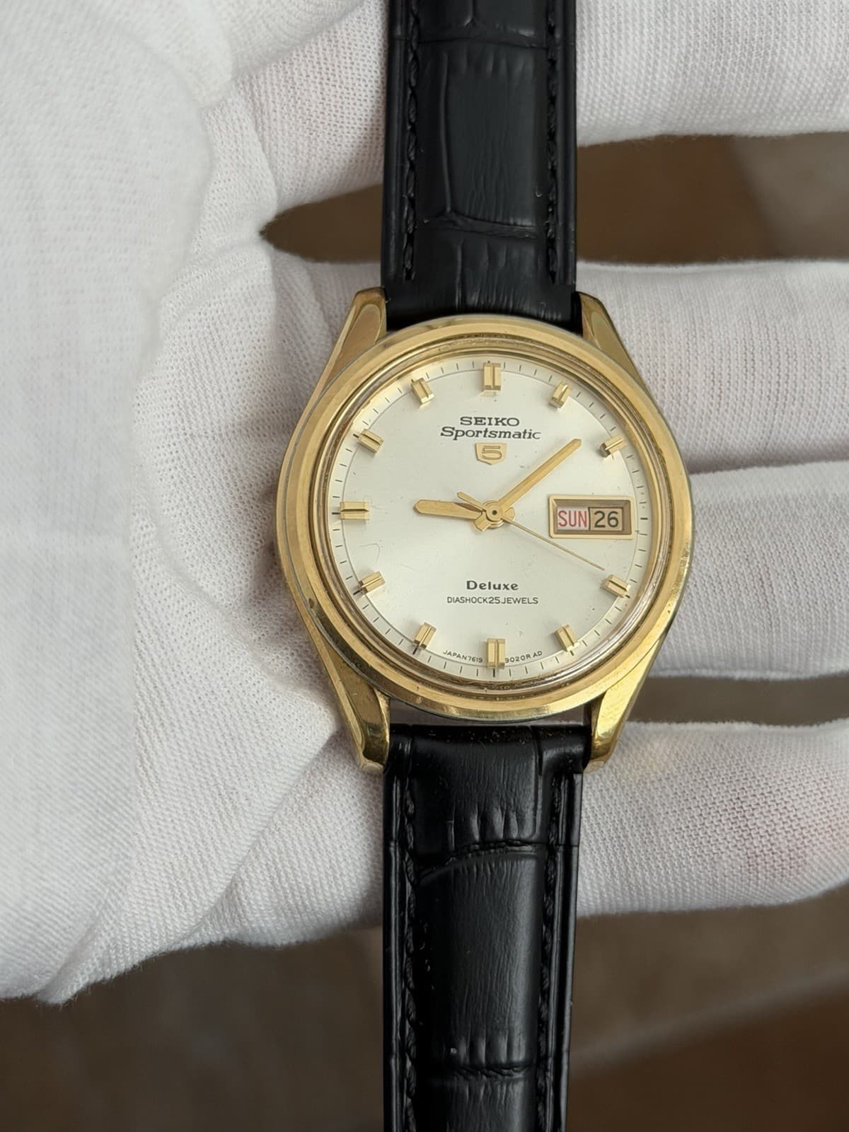 Rare Vintage Seiko 5 Sportsmatic Deluxe 7619-9010 Men’s Automatic Watch JDM 60s