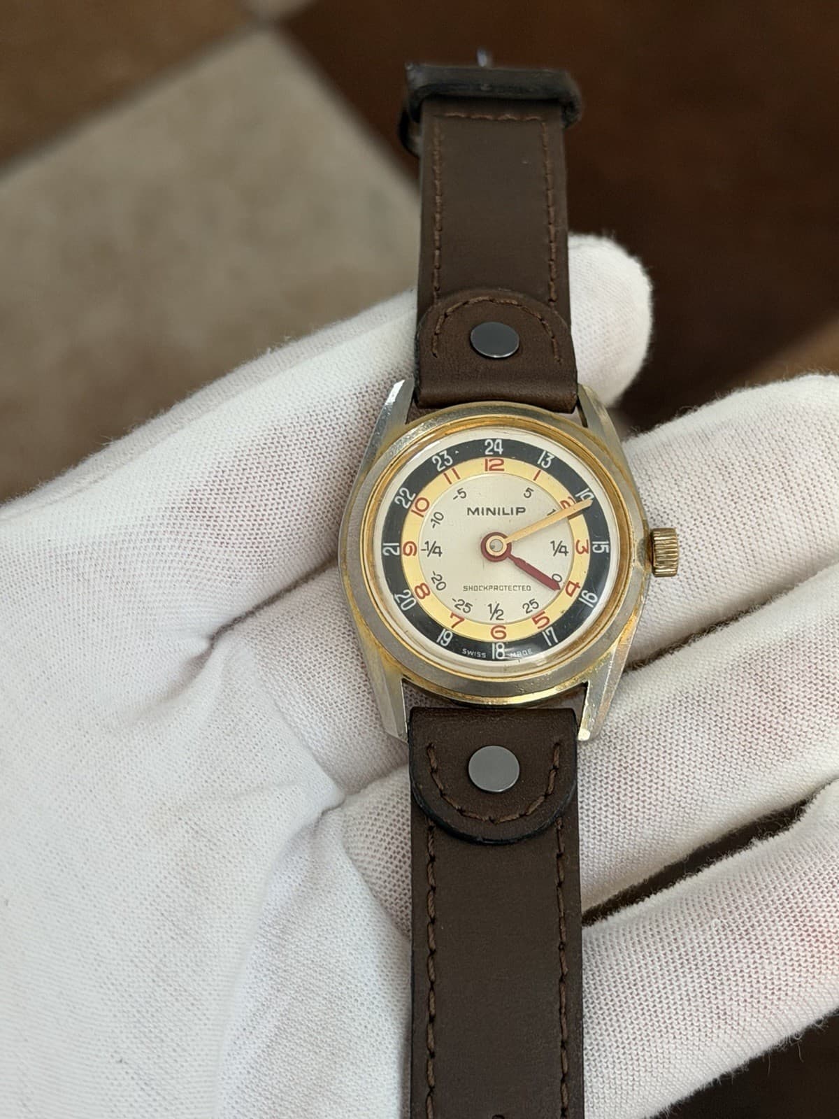 Rare Vintage LIP Minilip Men’s Swiss Manual Wind Watch 1970s - Image 1