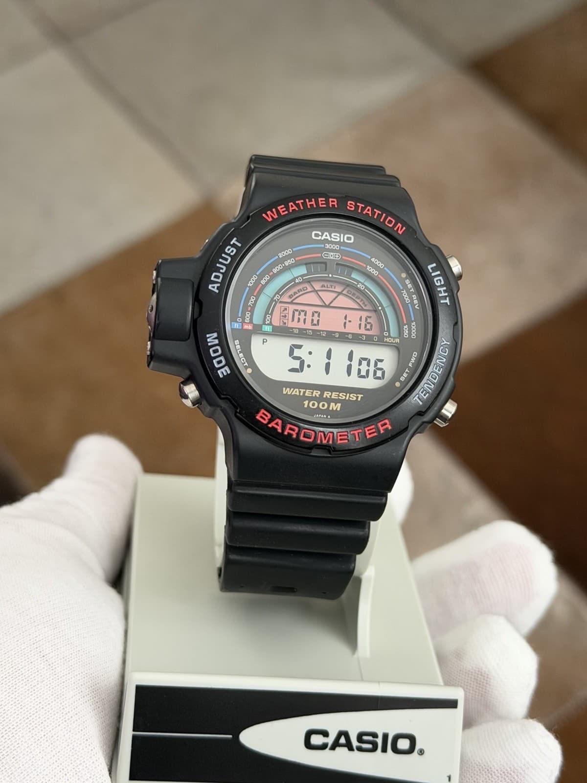 NOS Rare Vintage Casio Weather Station Barometer BM-500W Men’s Sports Watch JDM - Image 1