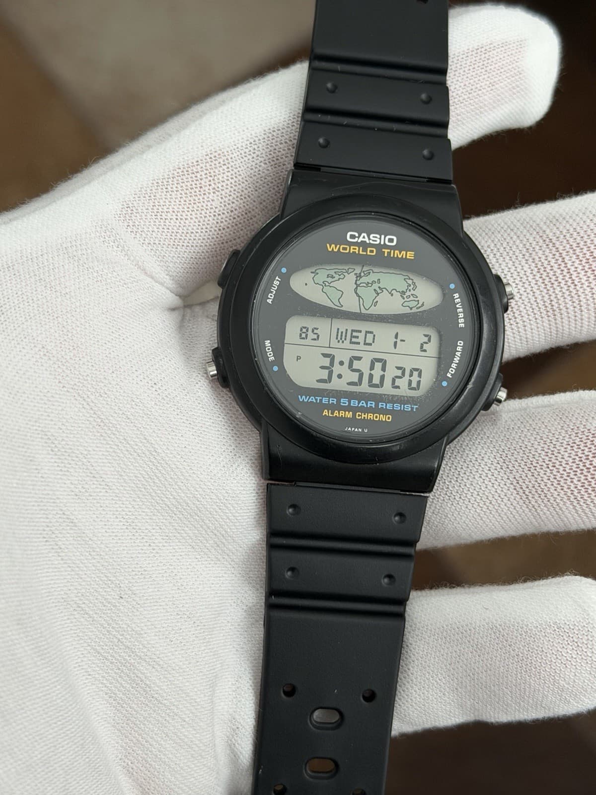 Rare Vintage Casio World Time W-60U Men’s Digital Sports Watch JDM 1980s - Image 1