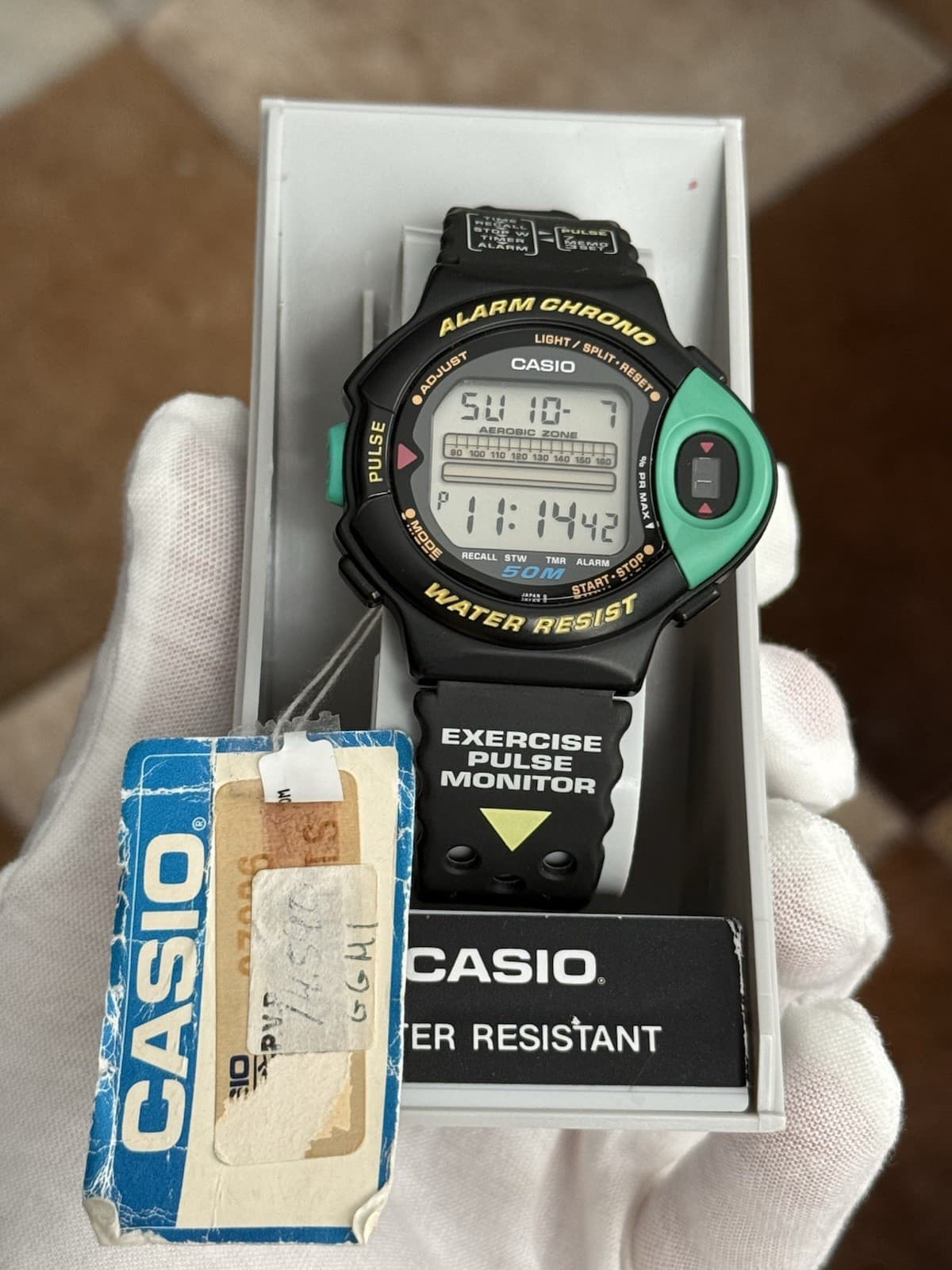NOS Rare Vintage Casio JP-200W Aerobic Pulse Monitor Digital Sports Watch JDM - Image 1
