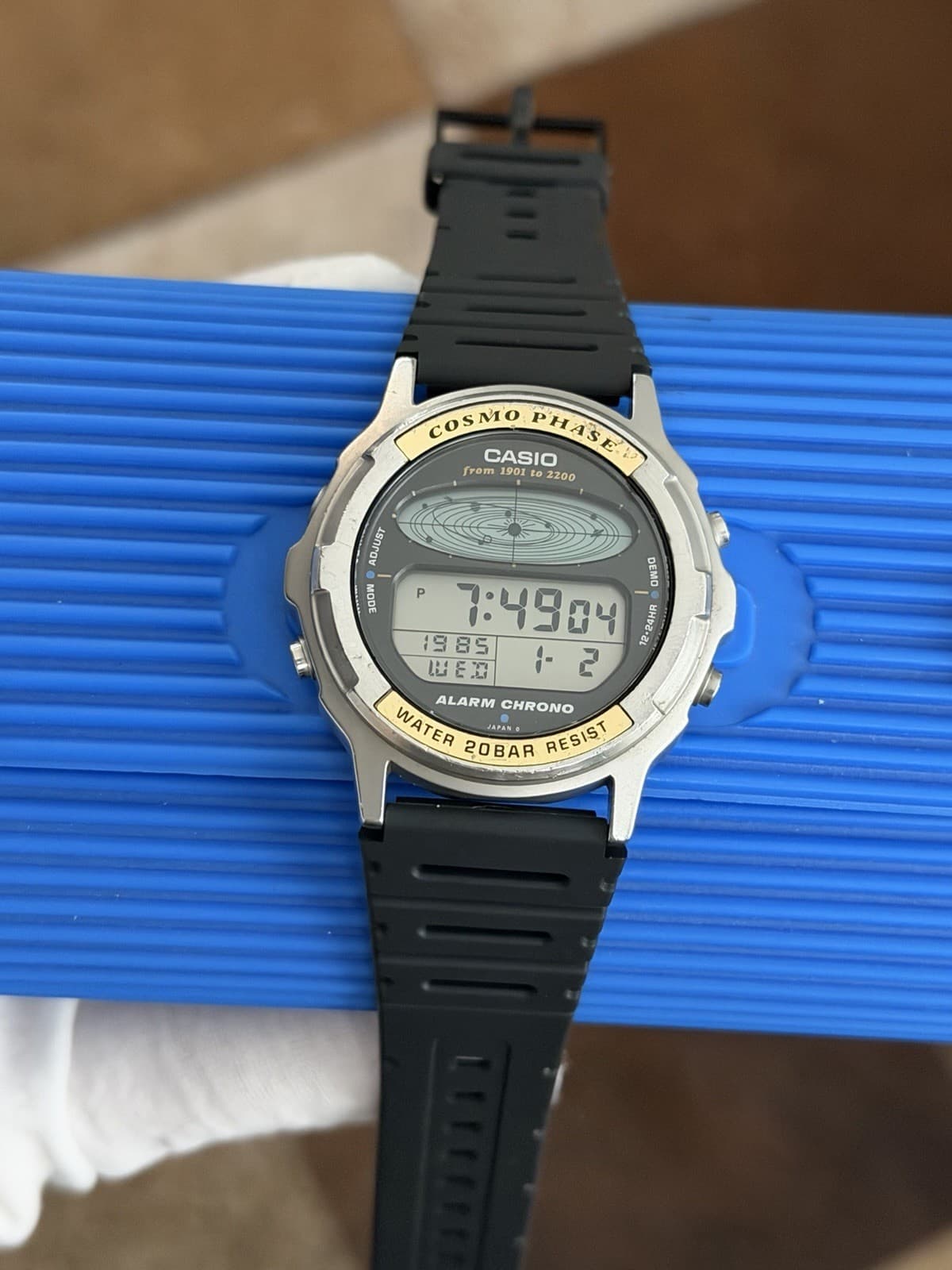 Rare Vintage Casio Cosmo Phase DW-3400 Men’s Digital Astronomy Sports Watch JDM - Image 1