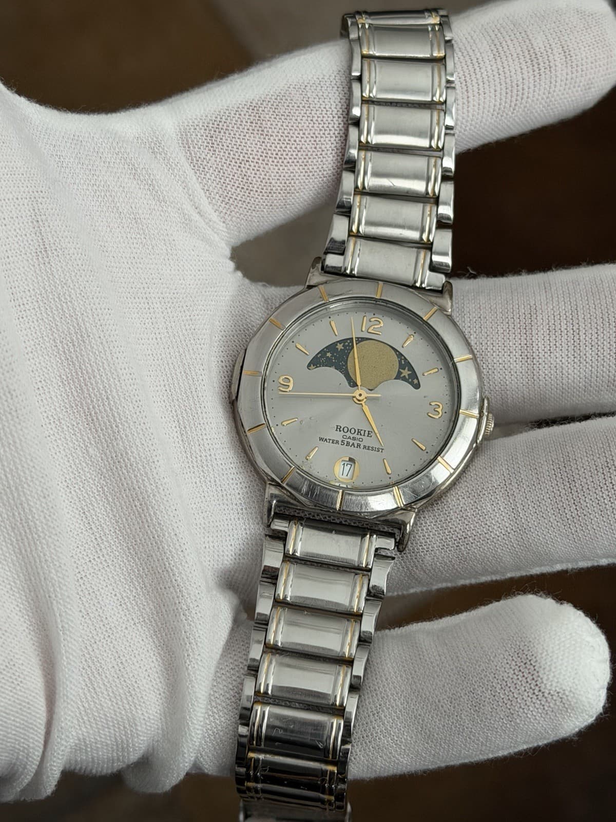 Rare Vintage Casio Rookie RKM-373 Moon Phase Men’s Classic Dress Watch JDM 1980s - Image 1