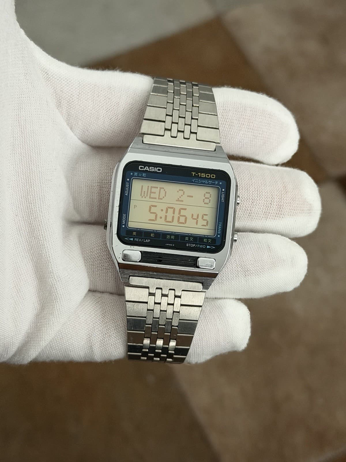 Rare Vintage Casio T-1500 Men’s Digital Dictionary Watch Module 117 JDM 1980s - Image 1