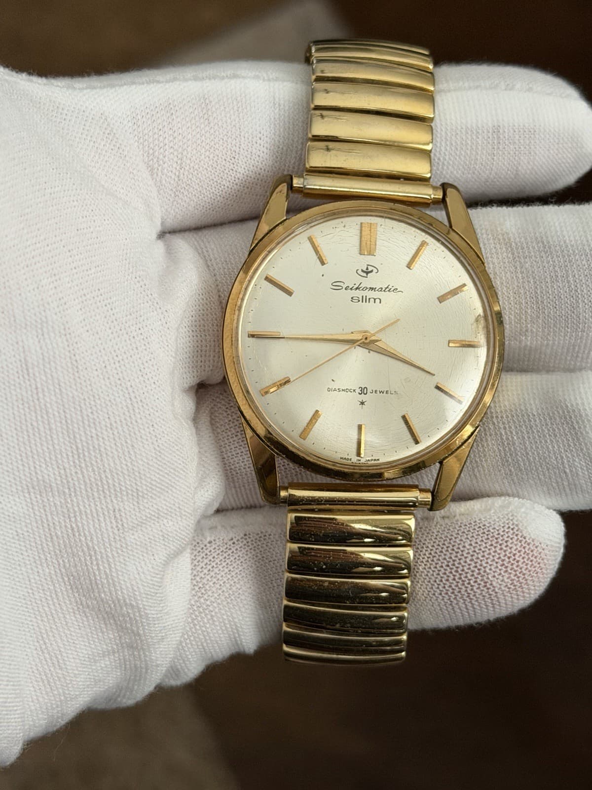 Rare Vintage Seiko Seikomatic Slim 15041D Men’s GP 30J Automatic Watch JDM 1960s
