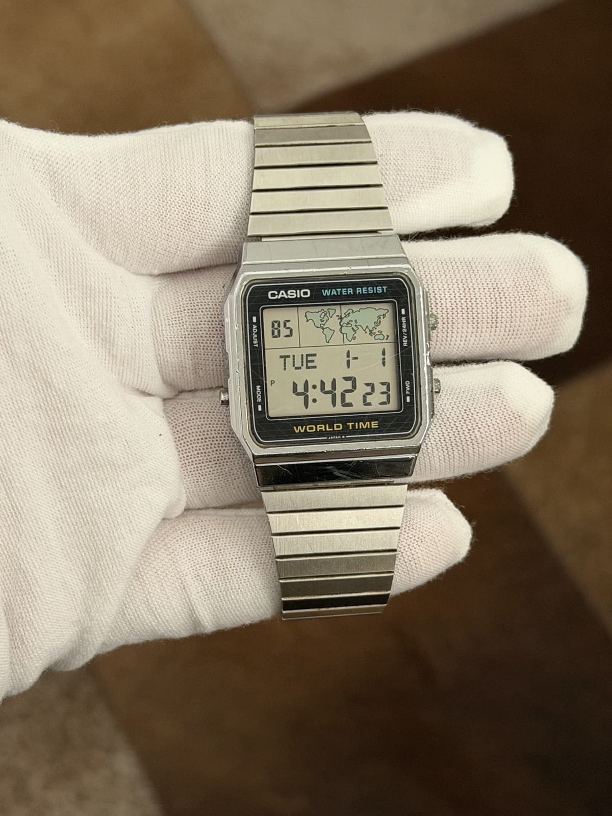 Rare Vintage Casio World Time A300U Men’s Digital Watch Module 643 JDM 1980s - Image 1