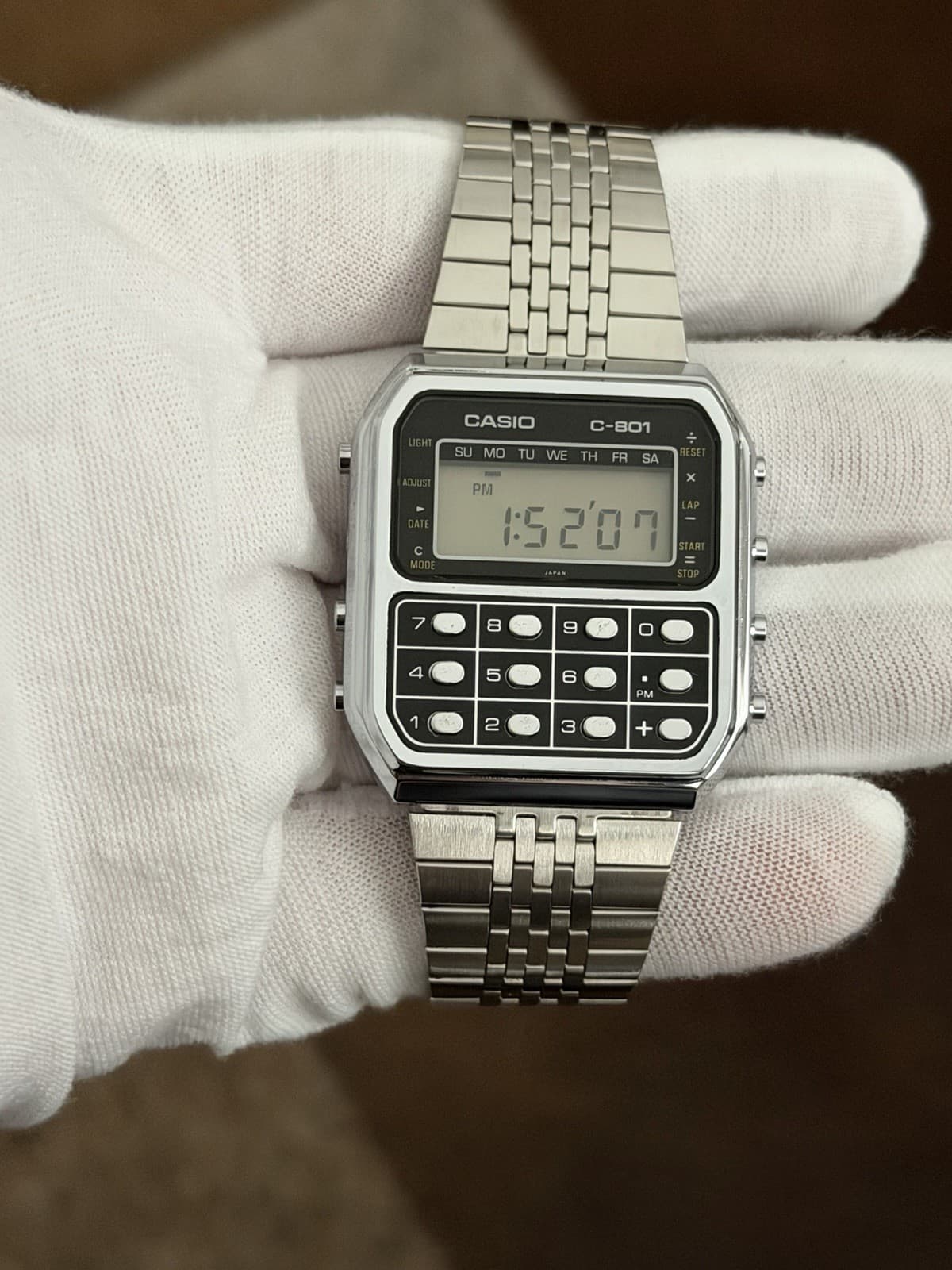Rare Vintage Casio C-801 Men’s Digital Calculator Watch JDM 1980s Module 133