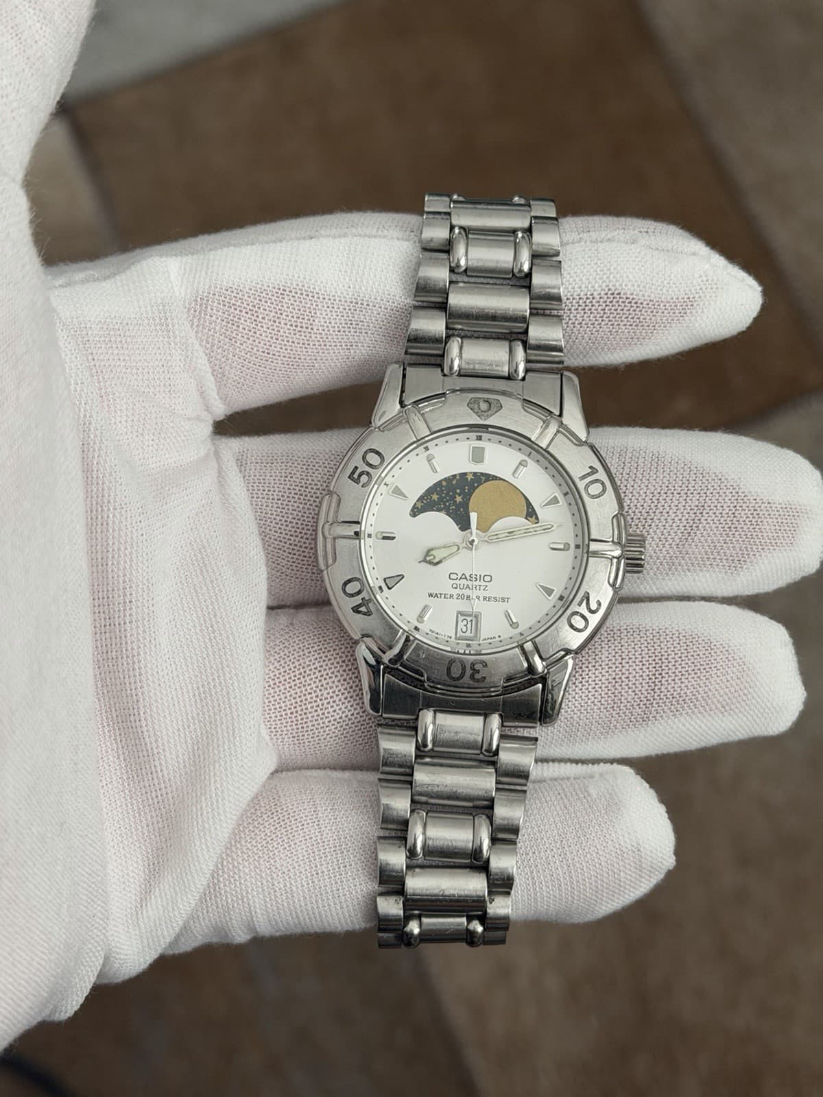 Rare Vintage Casio Moon Phase MD-717 Men’s Quartz Sports Watch JDM 1980s - Image 1