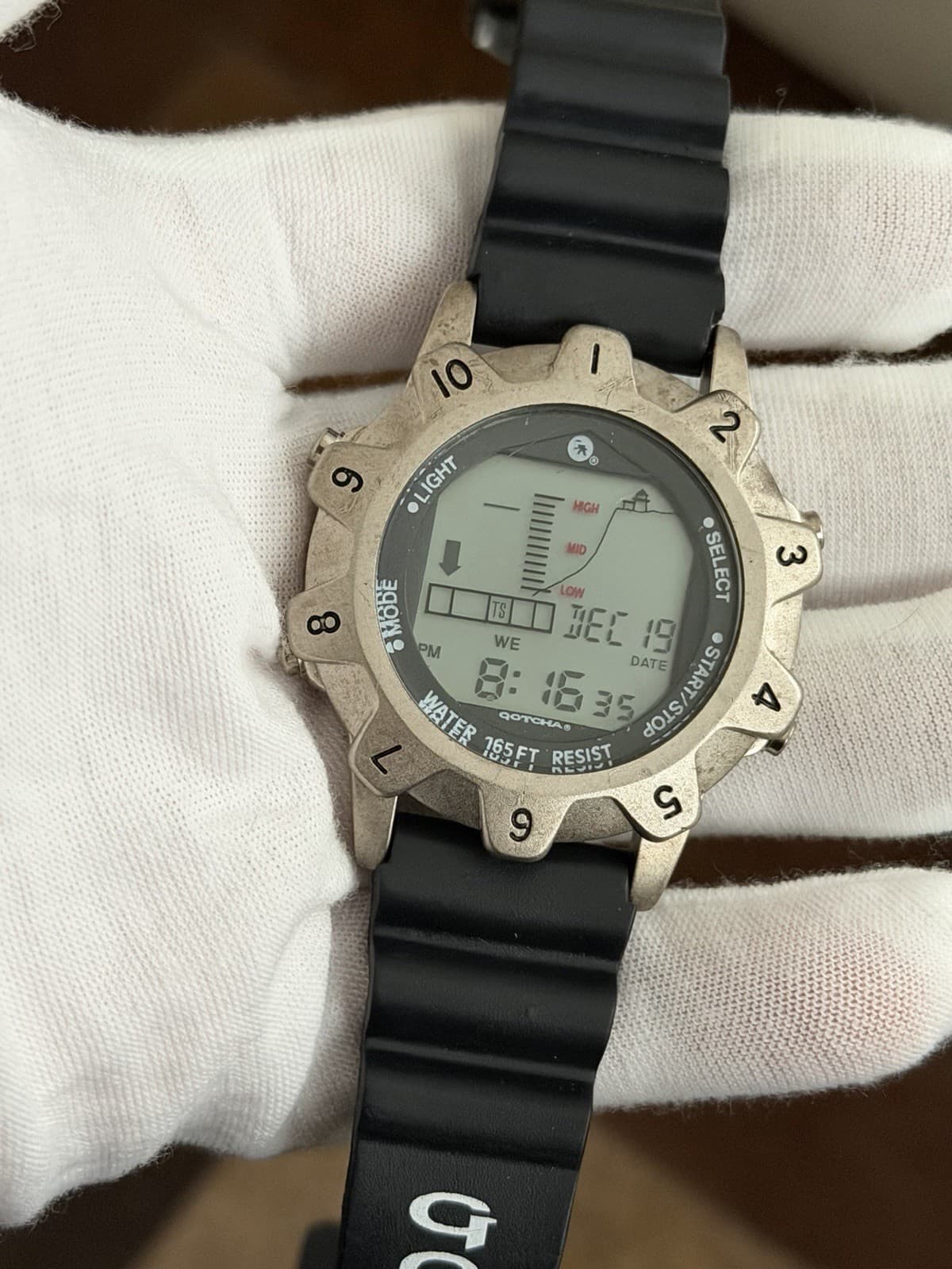 Rare Vintage Gotcha Tidewatch Men’s Digital Tide Tracker Sports Watch JDM 1980s