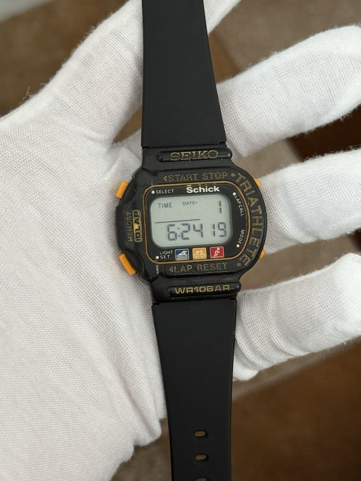 Rare Vintage Seiko Triathlete S600-5020 Limited Edition Schick Shaving Watch JDM - Image 1