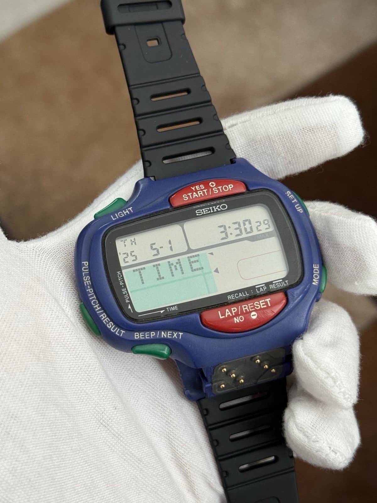 Rare Vintage Seiko Pulse Graph PR0A-4A10 Men’s Digital Sports Watch JDM 1990s - Image 1