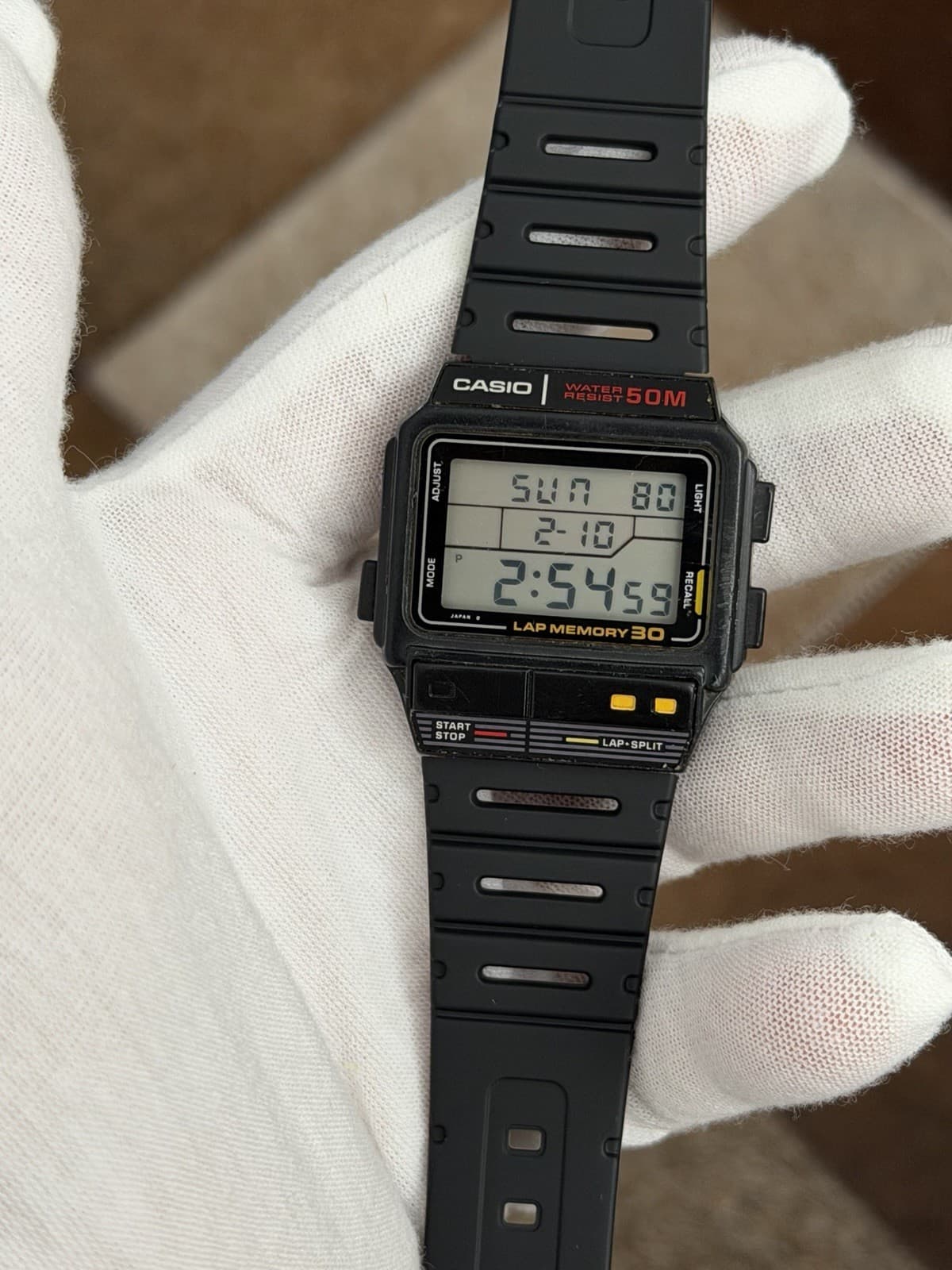 Rare Vintage Casio SDB-300W Lap Memory 30 Men’s Digital Sports Watch JDM 1980s - Image 1