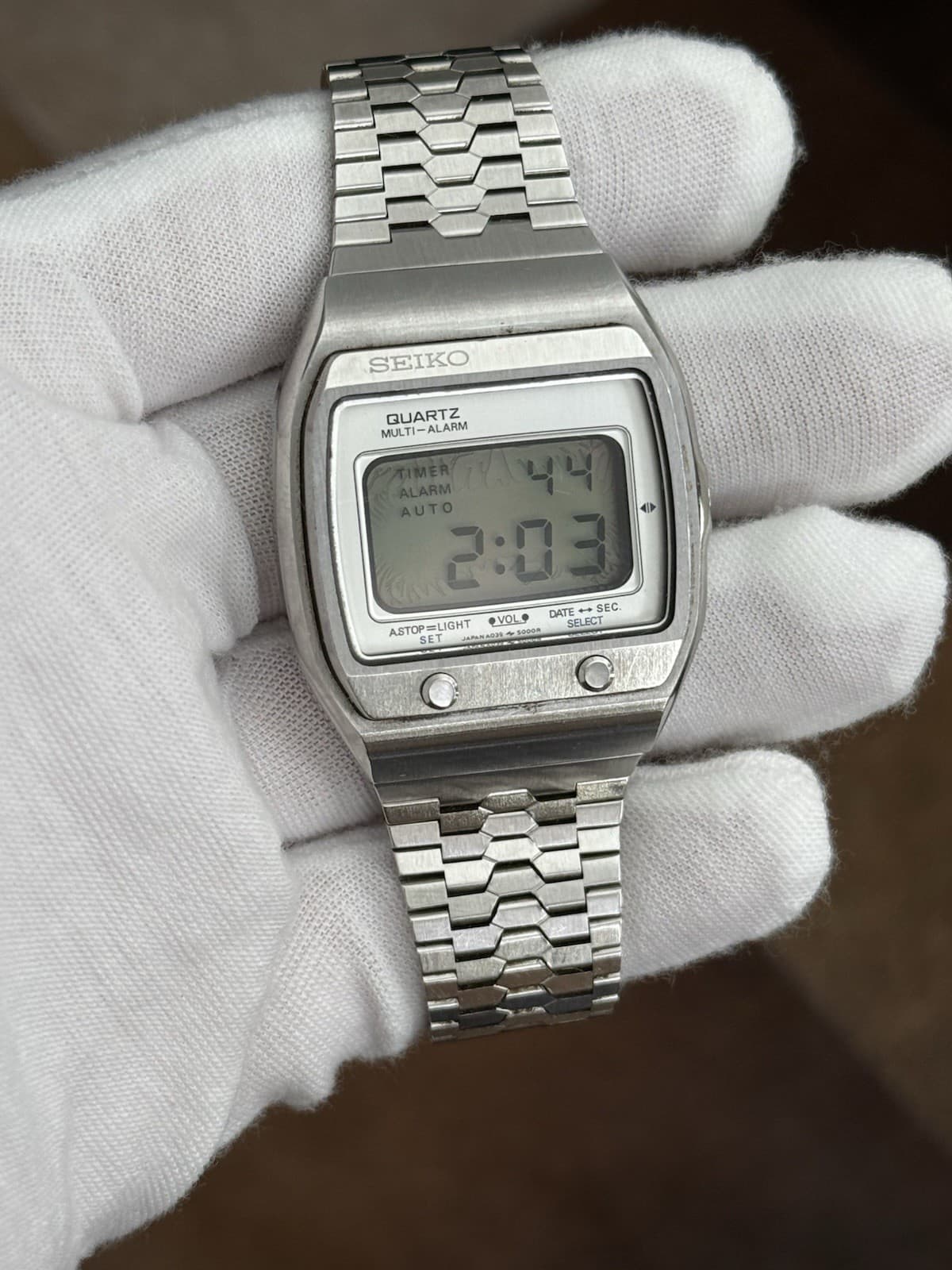 Rare Vintage Seiko Quartz Multi-Alarm A039-5000 Men’s LCD Sports Watch JDM 1970s - Image 1