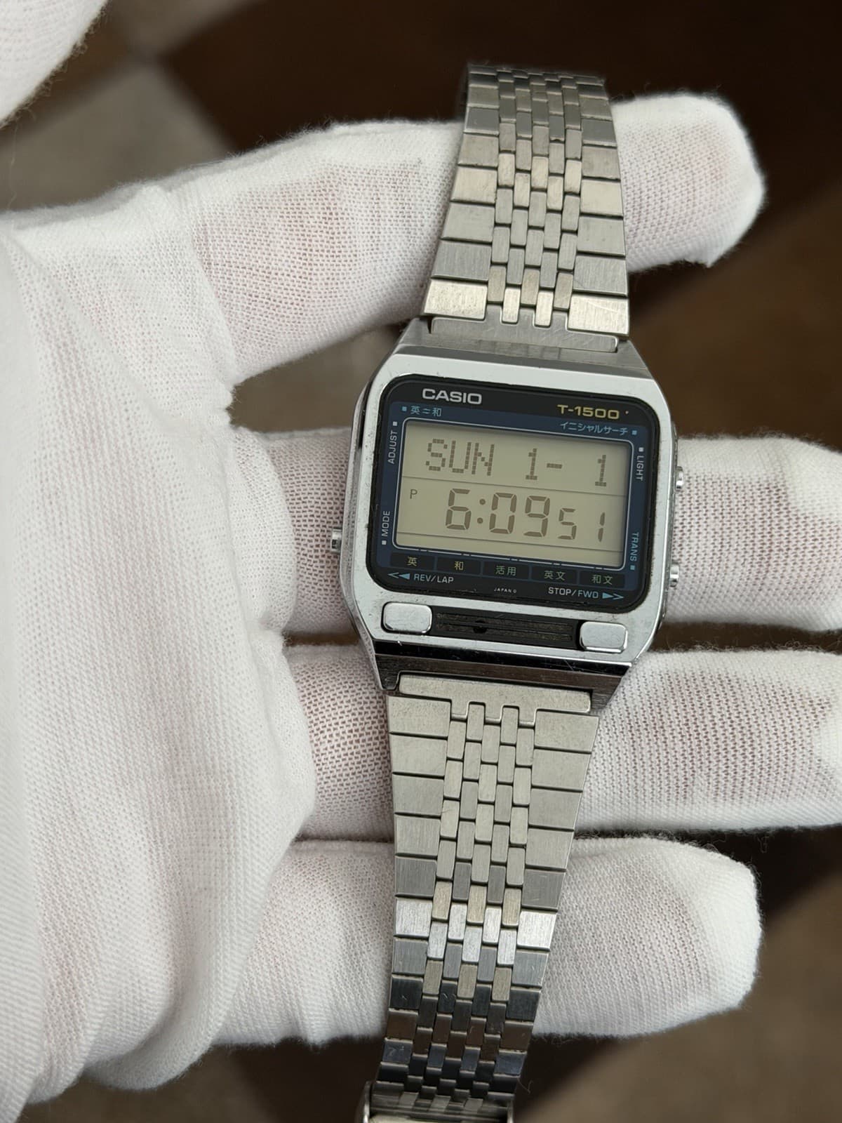 Rare Vintage Casio T-1500 Men’s Digital Dictionary Watch Module 117 JDM 1980s - Image 1