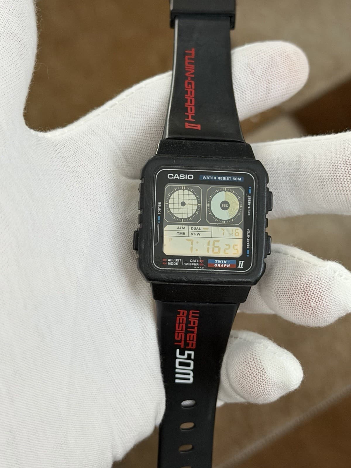 Rare Vintage Casio Twin Graph II AE-21W Men’s Digital Sports Watch JDM 1980s - Image 1