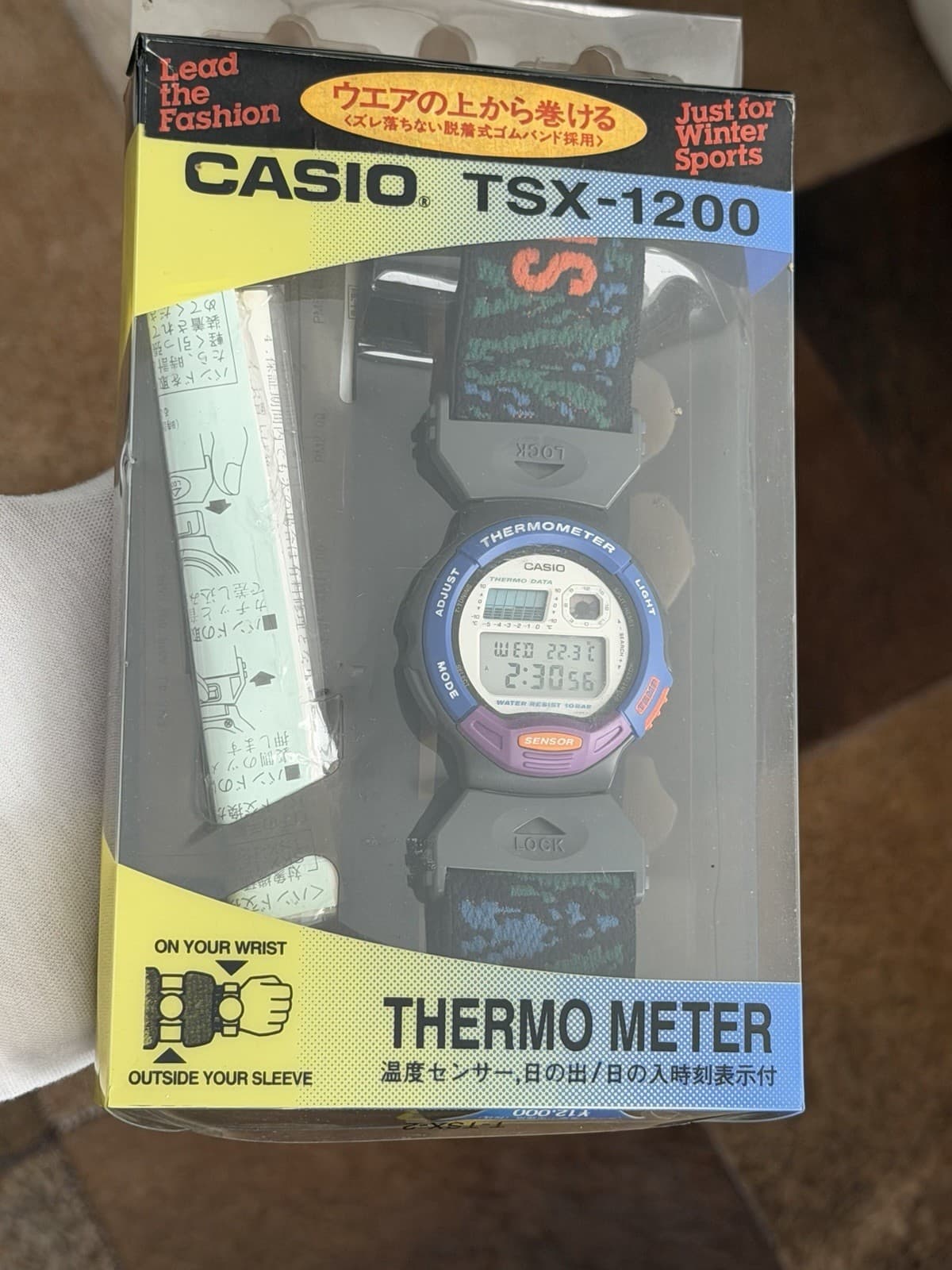 NOS Rare Vintage Casio TSX-1200 Thermometer Digital Sports Ski Watch JDM 1990s - Image 1