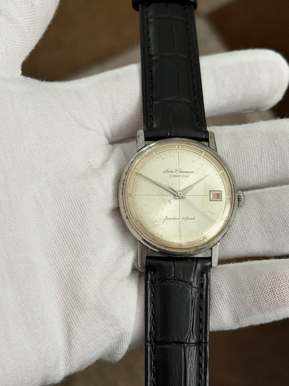 Rare Vintage Seiko Champion Calendar 15032E Men’s Classic Dress Watch JDM 1960s
