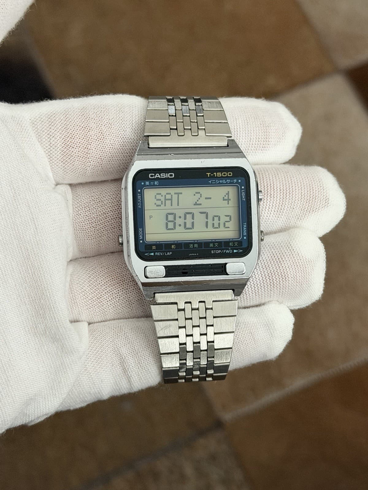 Rare Vintage Casio T-1500 Men’s Digital Dictionary Watch Module 117 JDM 1980s - Image 1
