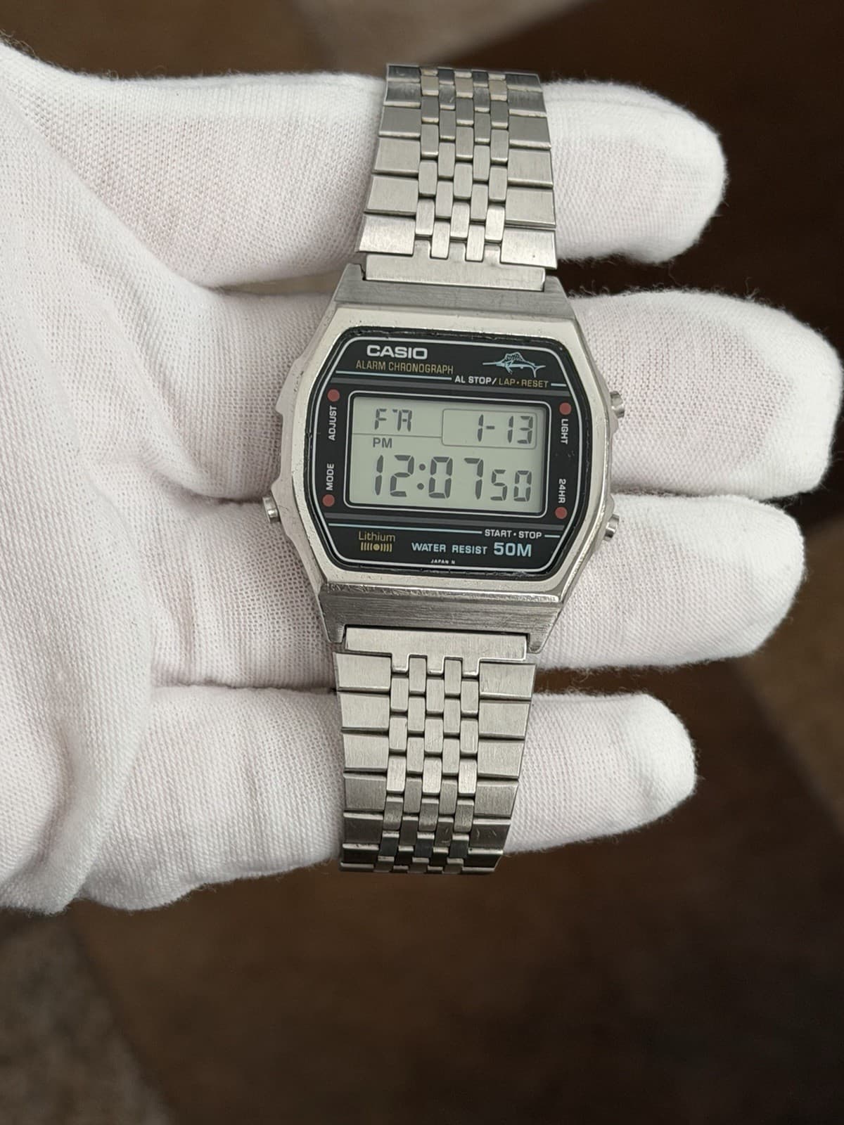 Rare Vintage Casio Marlin W-36 Alarm Chronograph Digital Sports Watch JDM 1980s - Image 1