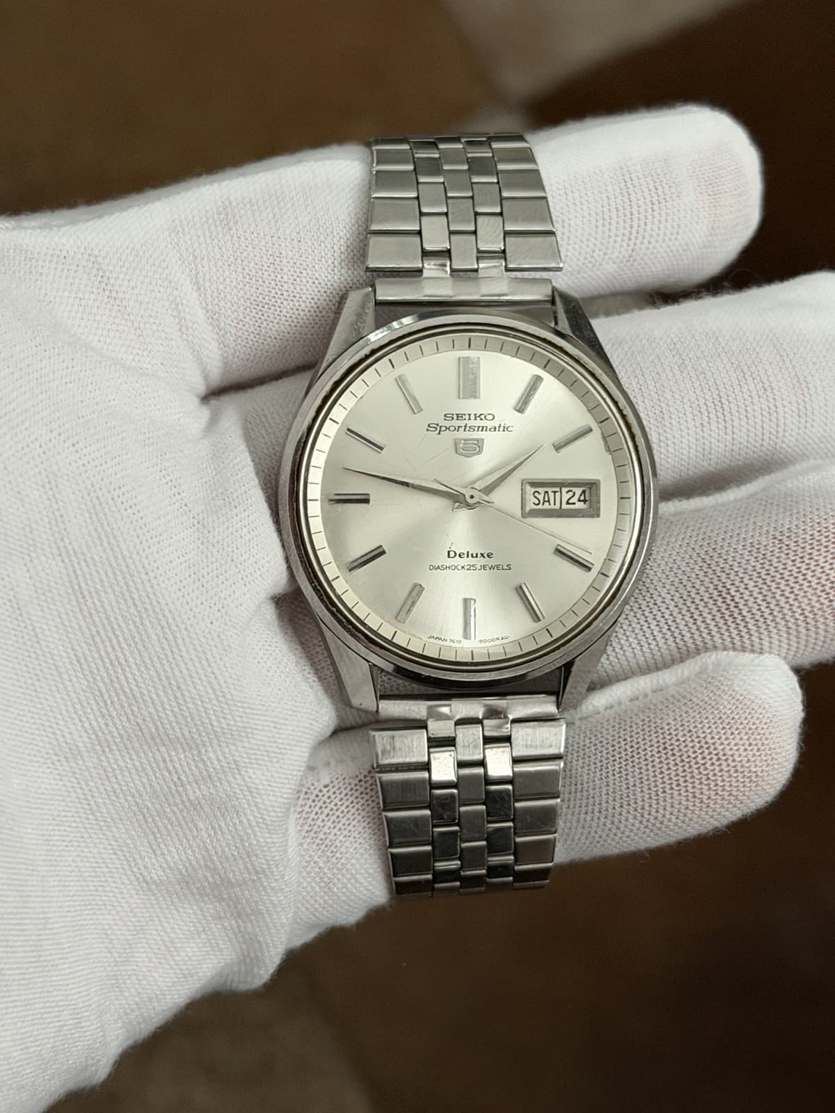 Rare Vintage Seiko 5 Sportsmatic Deluxe 7619-9000 Men’s Automatic Watch JDM 60s