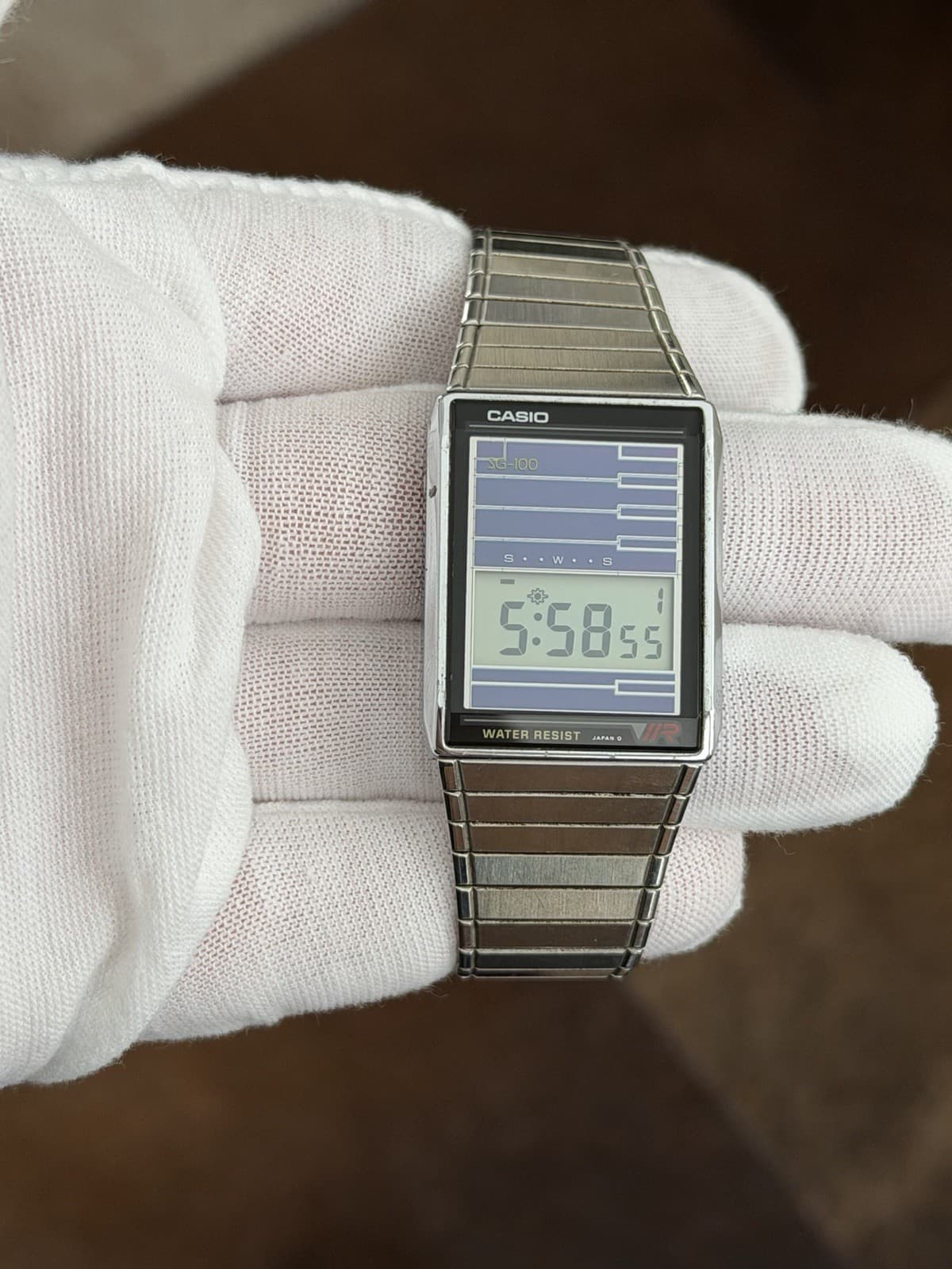 Rare Vintage Casio SG-100 Men’s Solar Digital Sports Watch JDM 1980s Module 624 - Image 1