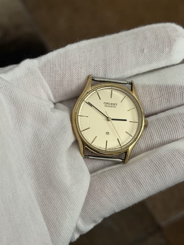 Rare Vintage Orient Quartz Men’s Gold Plated Classic Dress Watch JDM 1970s