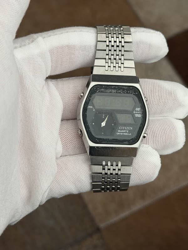 Rare Vintage Citizen Quartz Crystron LC 41-9010 Men’s Ana-Digi Watch JDM 1970s
