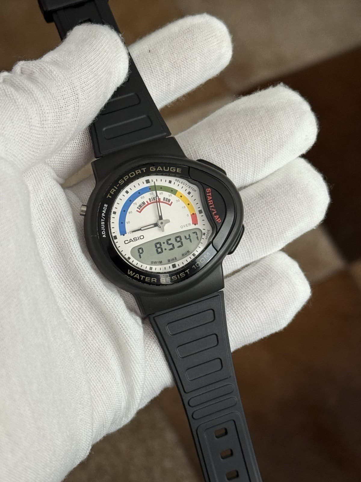 Rare Vintage Casio TRI-20W Tri Sport Gauge Men’s Ana-Digi Sports Watch JDM 1980s