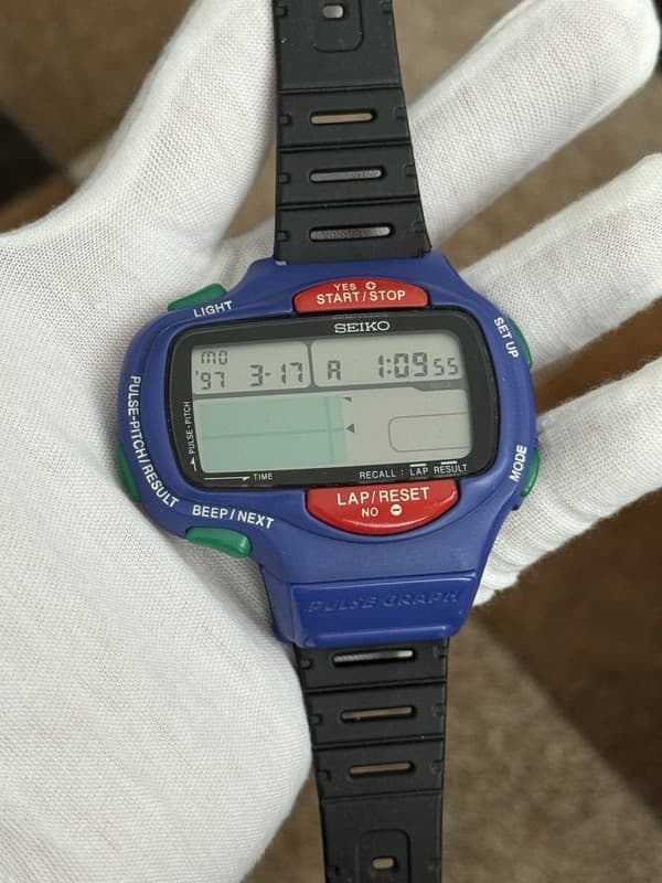 Rare Vintage Seiko Pulse Graph PR0A-4A20 Men’s Digital Sports Watch JDM 1990s