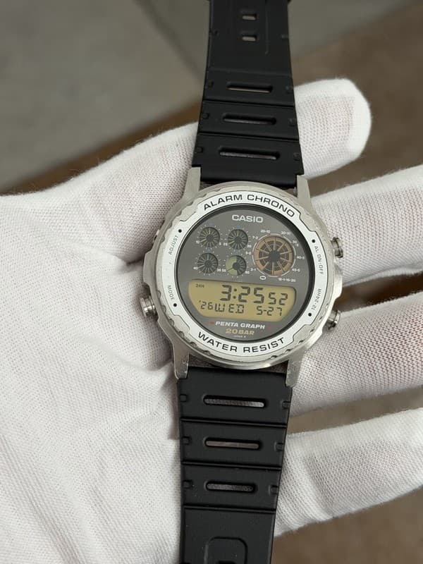 Rare Vintage Casio Penta Graph DW-7200 Men’s Digital Sports Watch JDM 1980s