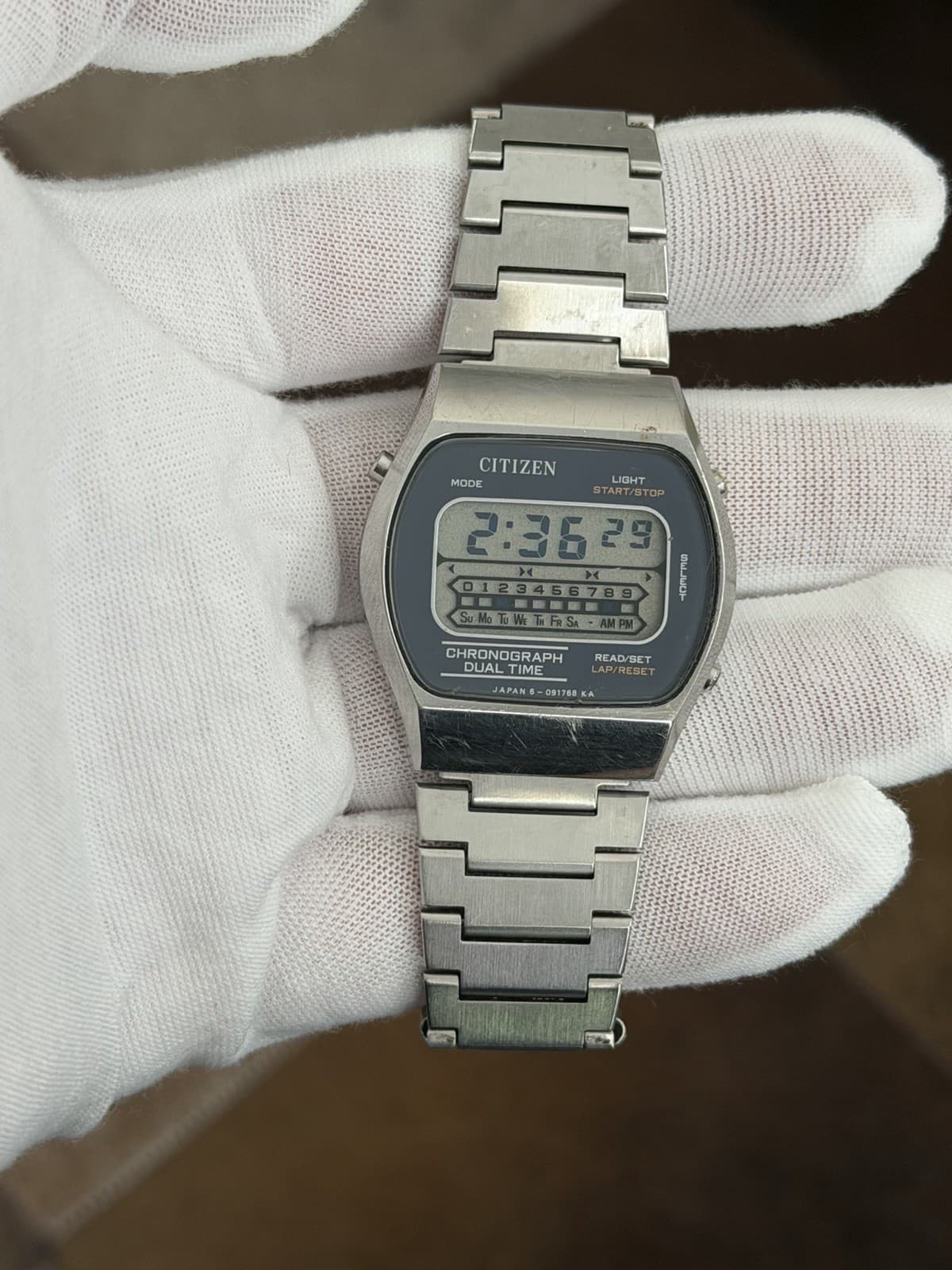 Rare Vintage Citizen Chronograph Dual Time Men’s Digital Sports Watch JDM 1970s