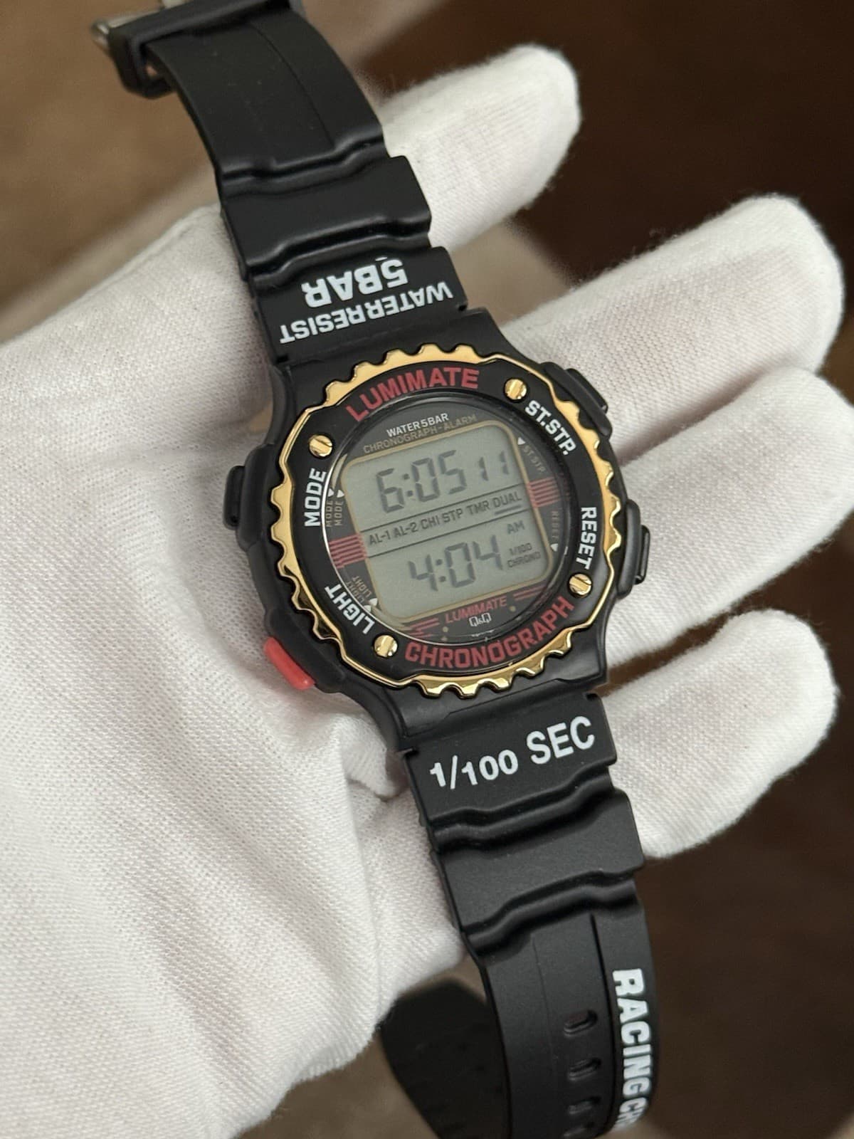 Rare Vintage Citizen Q&Q Racing Men’s Digital Chronograph Sports Watch JDM 1990s