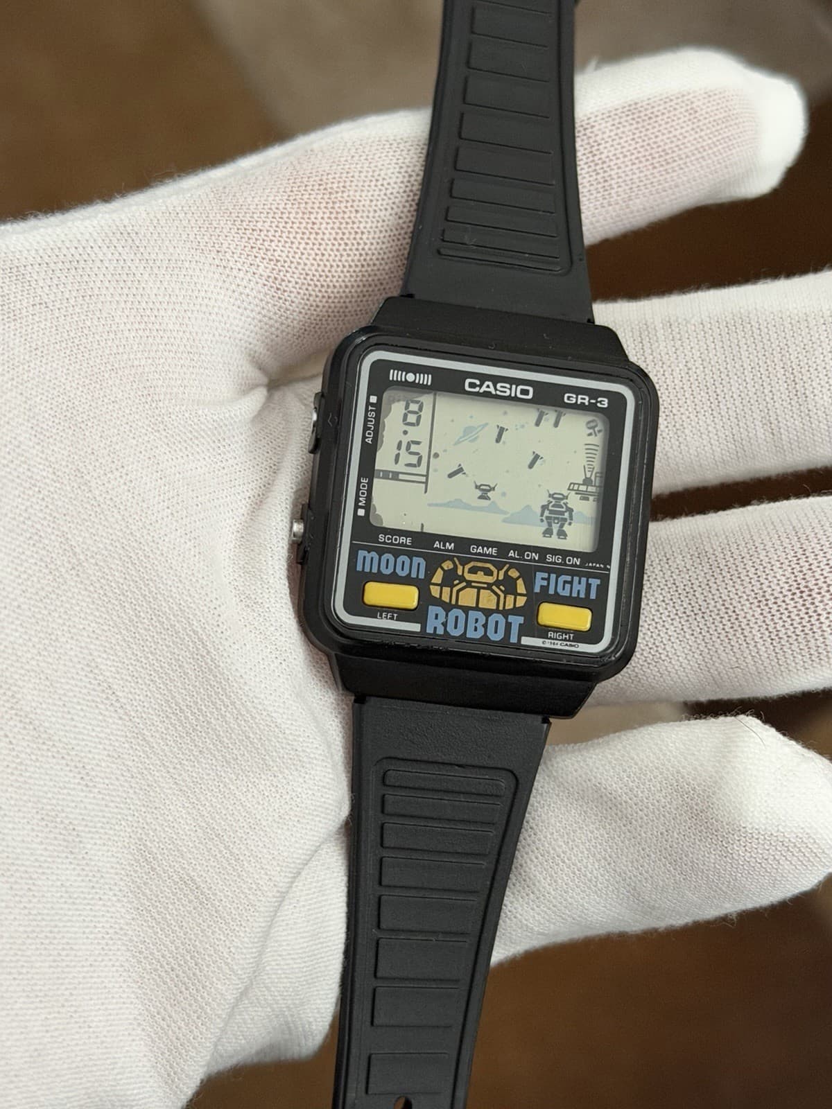 Rare Vintage Casio Moon Fight Robot GR-3 Digital Game Watch Module 477 JDM 1980s