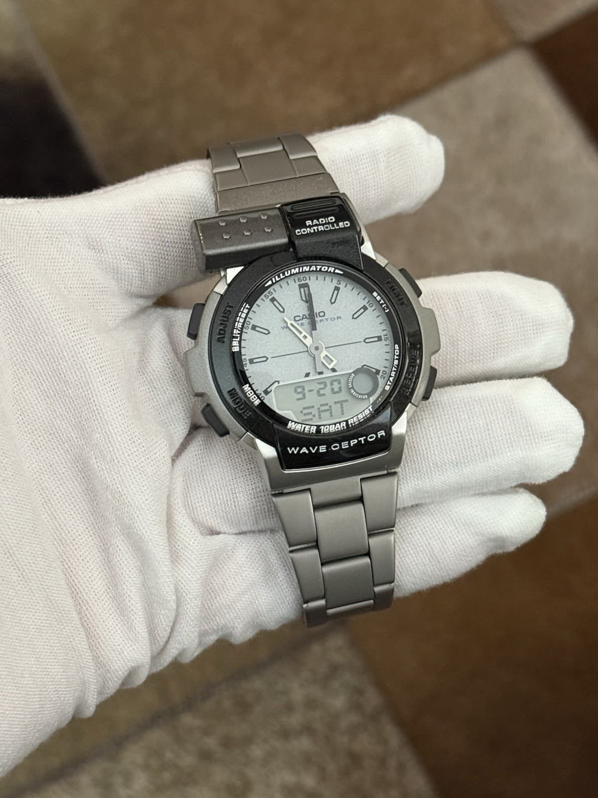 Rare Vintage Casio Wave Ceptor FKT-110 Men’s Ana-Digi Atomic Radio Watch JDM 90s