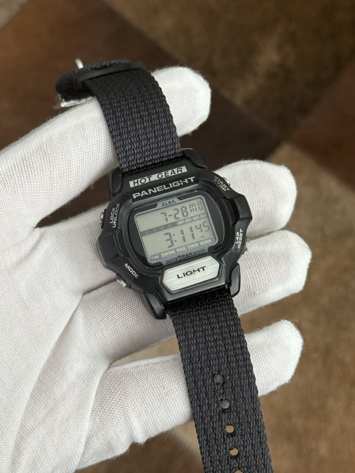 Rare Vintage Alba Hot Gear Panelight Men’s Digital Sports Watch W620-4090 JDM