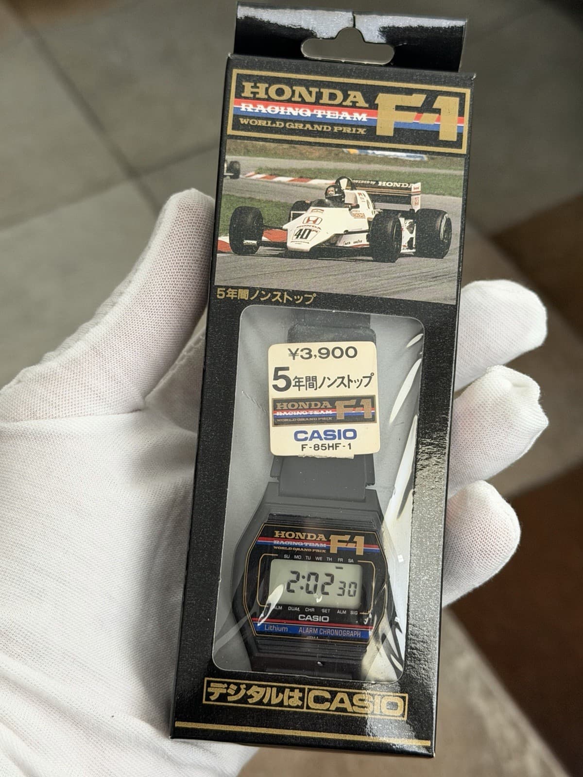 NOS Rare Casio Honda F1 Racing Team F-85 Men’s Digital Sports Watch JDM 1980s