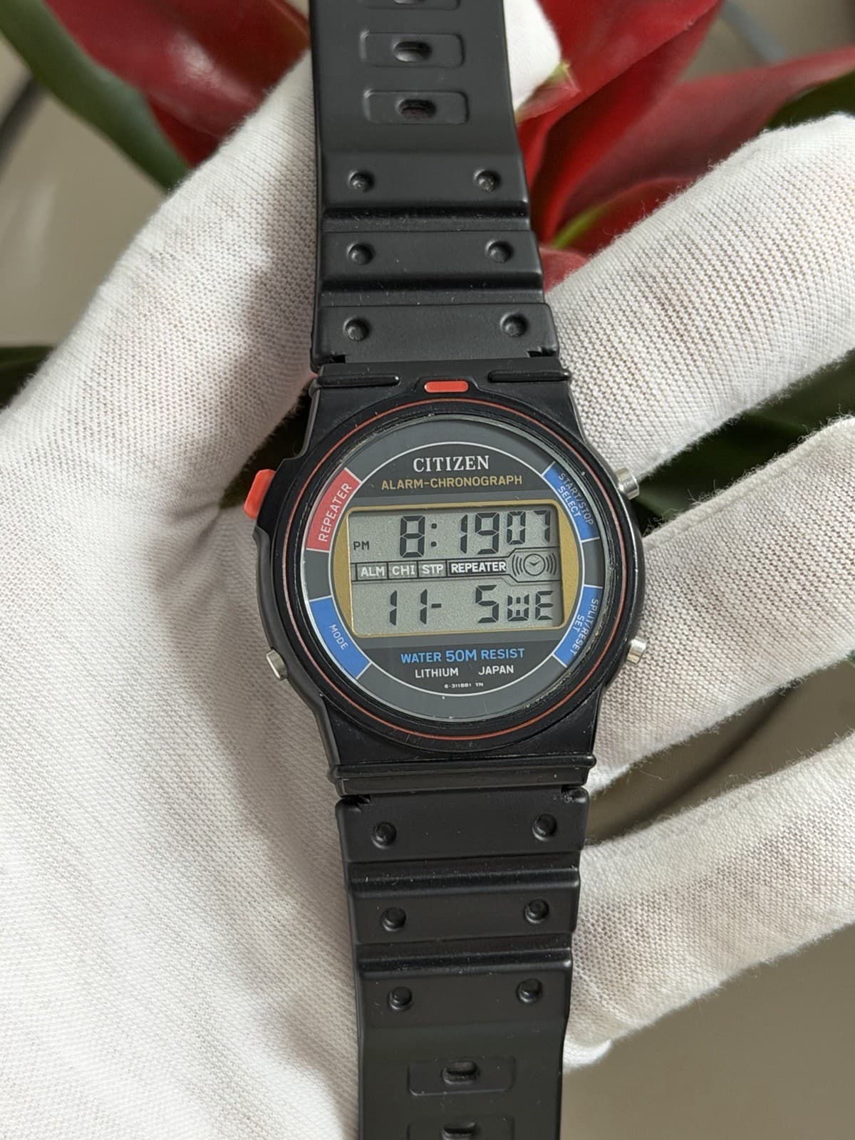 Rare Vintage Citizen P190 Men’s Alarm Chronograph Digital Sports Watch JDM 1980s