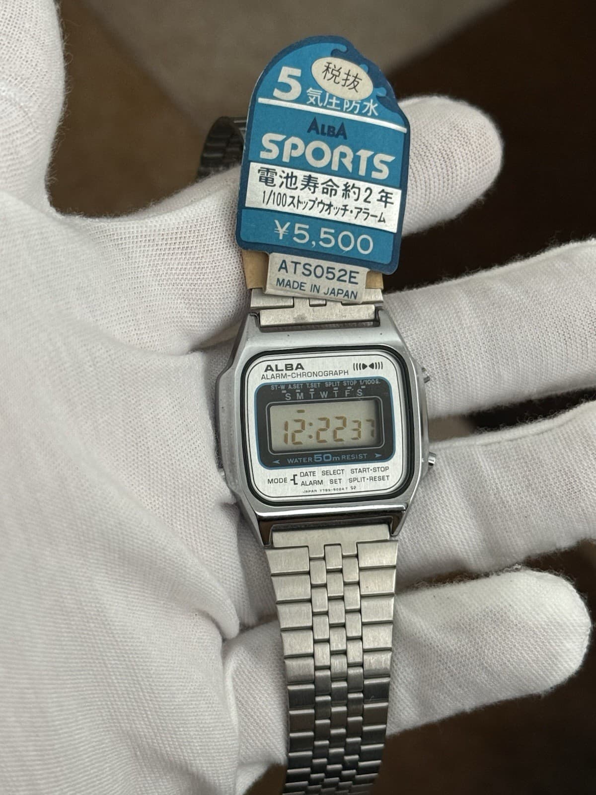 Rare Vintage Alba Sports Y799-5020 Digital Alarm Chronograph Watch JDM 1980s