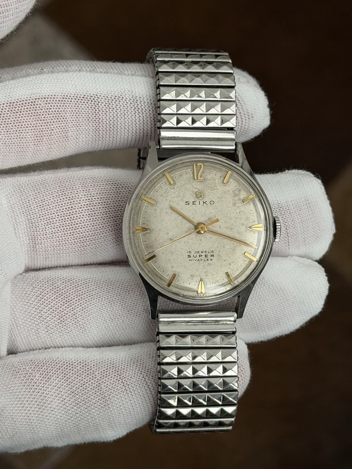 Rare Vintage Seiko Super S14002 Seikosha 15J Manual Classic Dress Watch JDM 50s