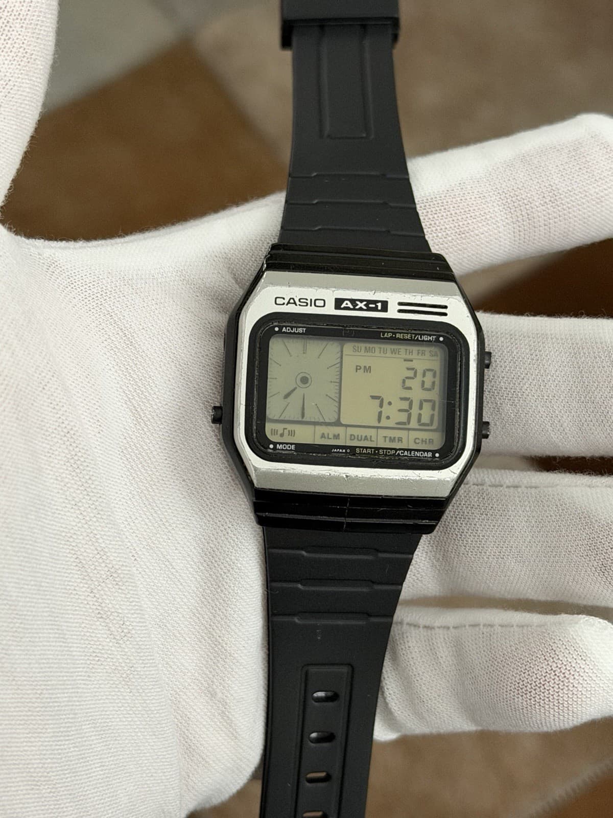Rare Vintage Casio AX-1 Men’s Digital Calendar Melody Watch Module 118 JDM 1980s