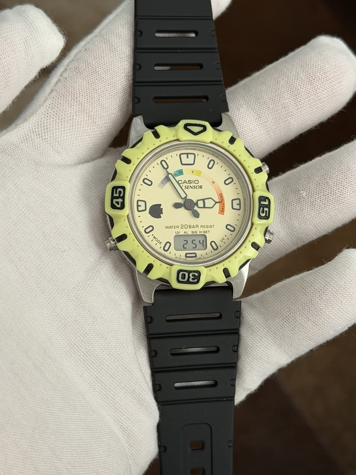 Rare Vintage Casio UV Sensor AD-736 Men’s Ana-Digi Sports Watch JDM 1980s