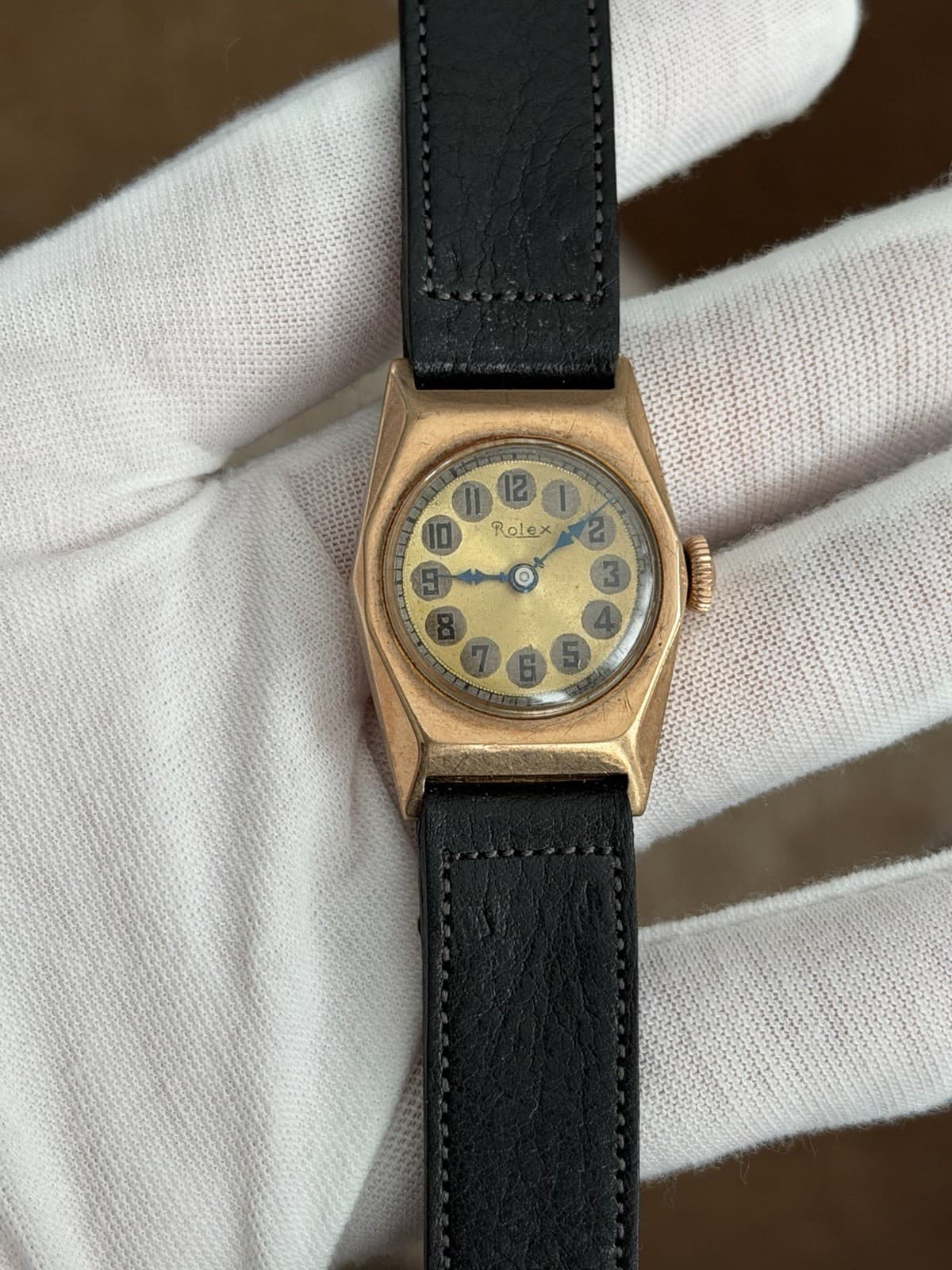Vintage Rolex Men’s Art Deco 9k Gold Telephone Dial Classic Cocktail Dress Watch