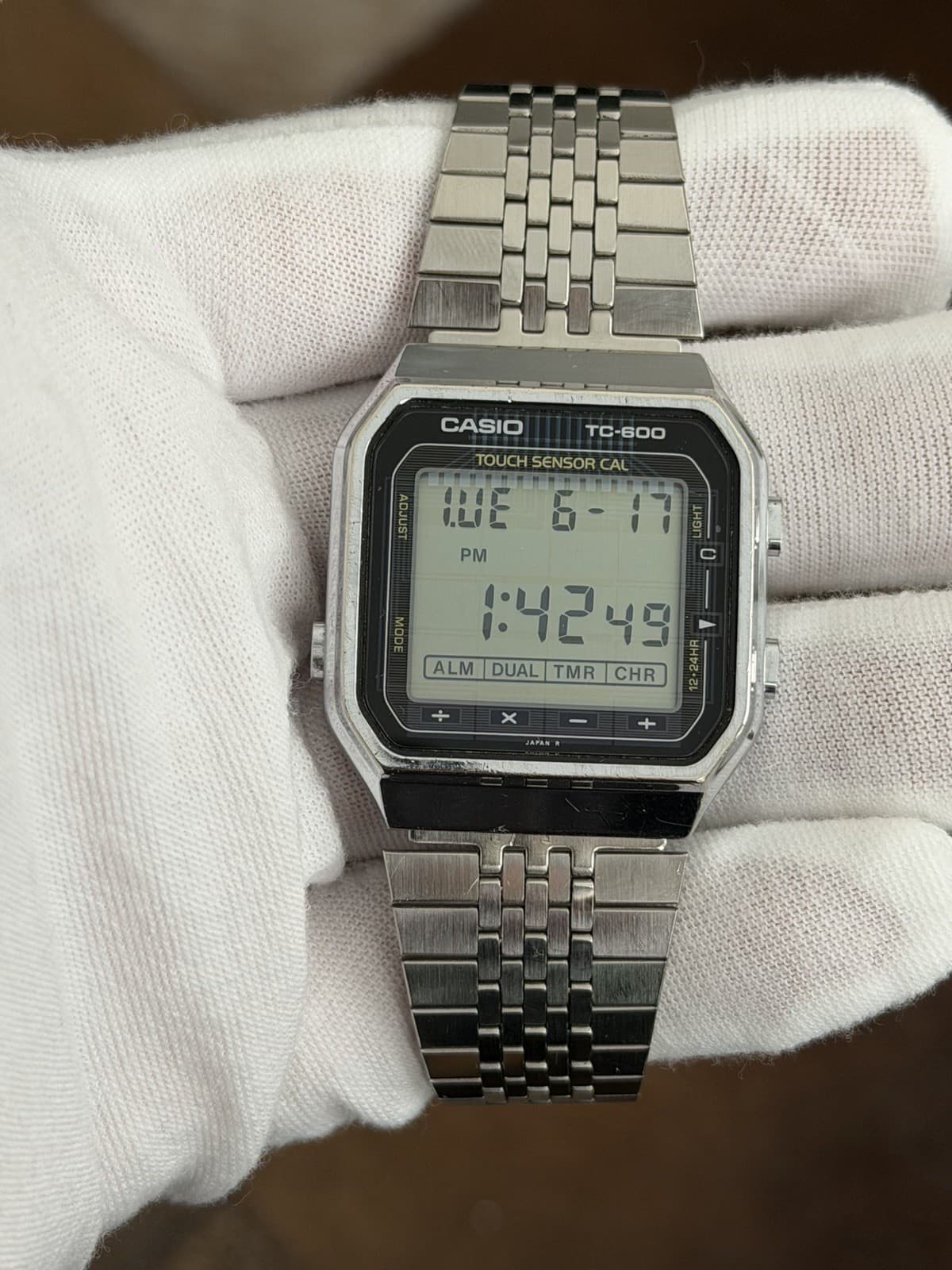 Rare Vintage Casio TC-600 Men’s Touch Screen Calculator Digital Watch JDM 1980s