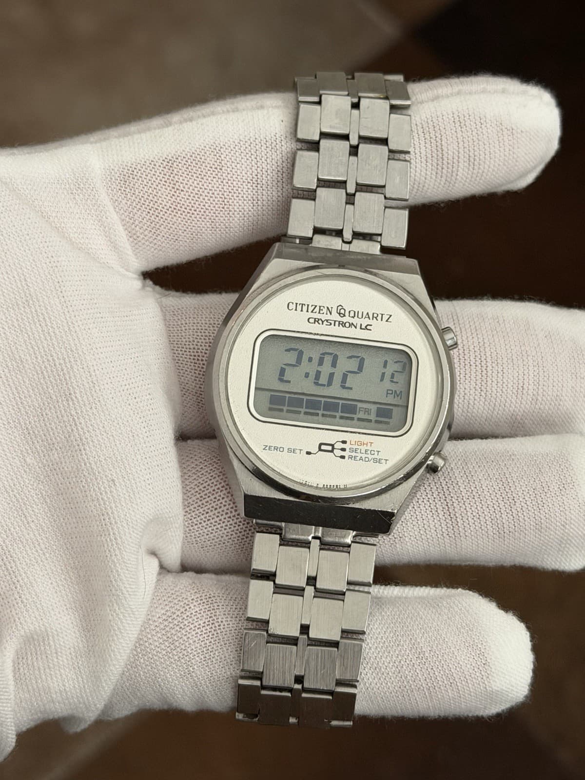 Rare Vintage Citizen Quartz Crystron LC 50-1077 Men’s Digital Watch JDM 1970s