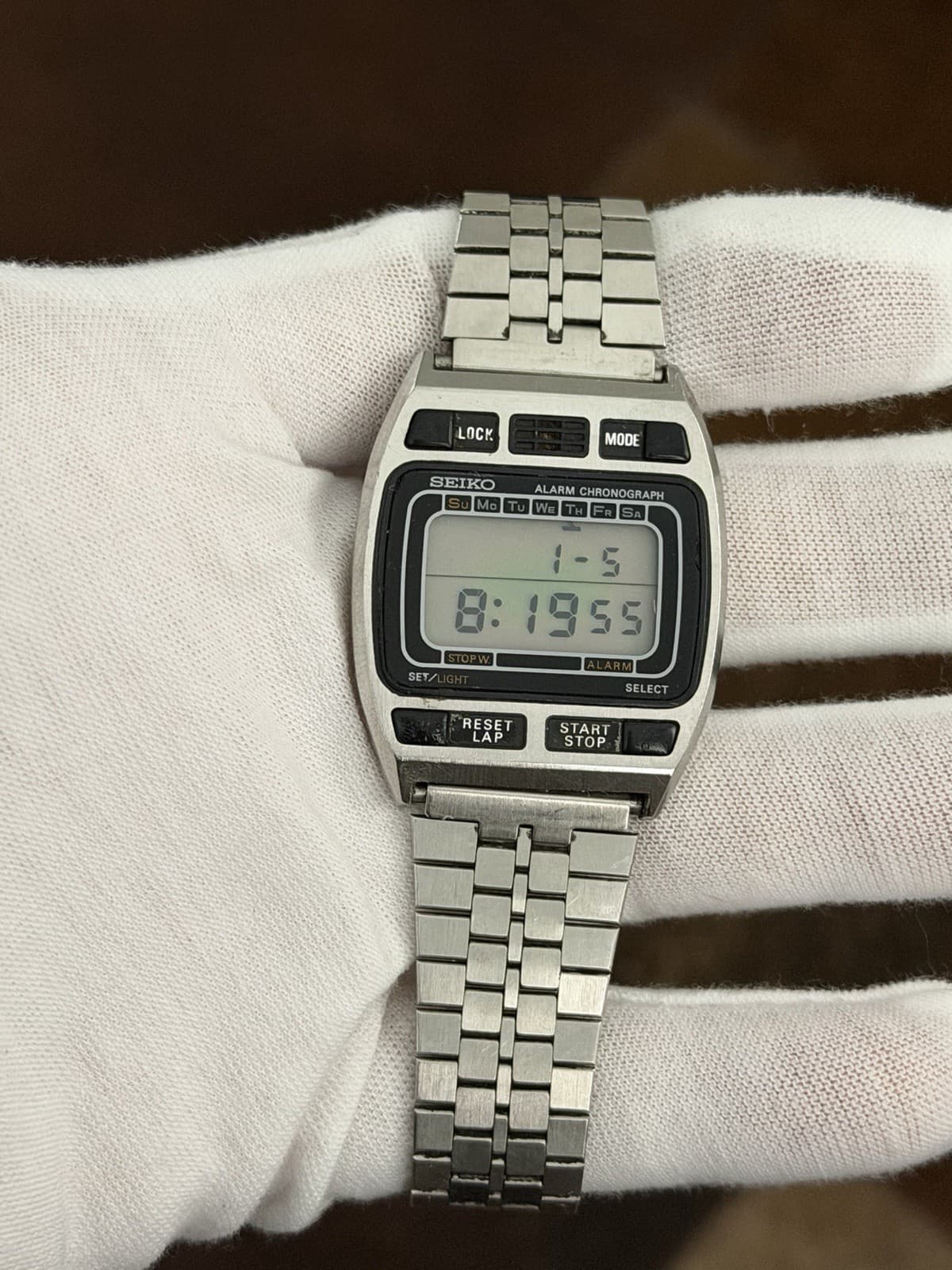 Rare Vintage Seiko A439-4000 Men’s Digital Alarm Chronograph Sport Watch JDM 80s